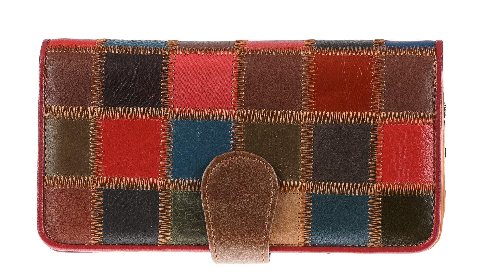 Portafoglio in vera pelle da donna AMARANTO, MULTICOLORE, ARIANNA DINI, MADE IN ITALY