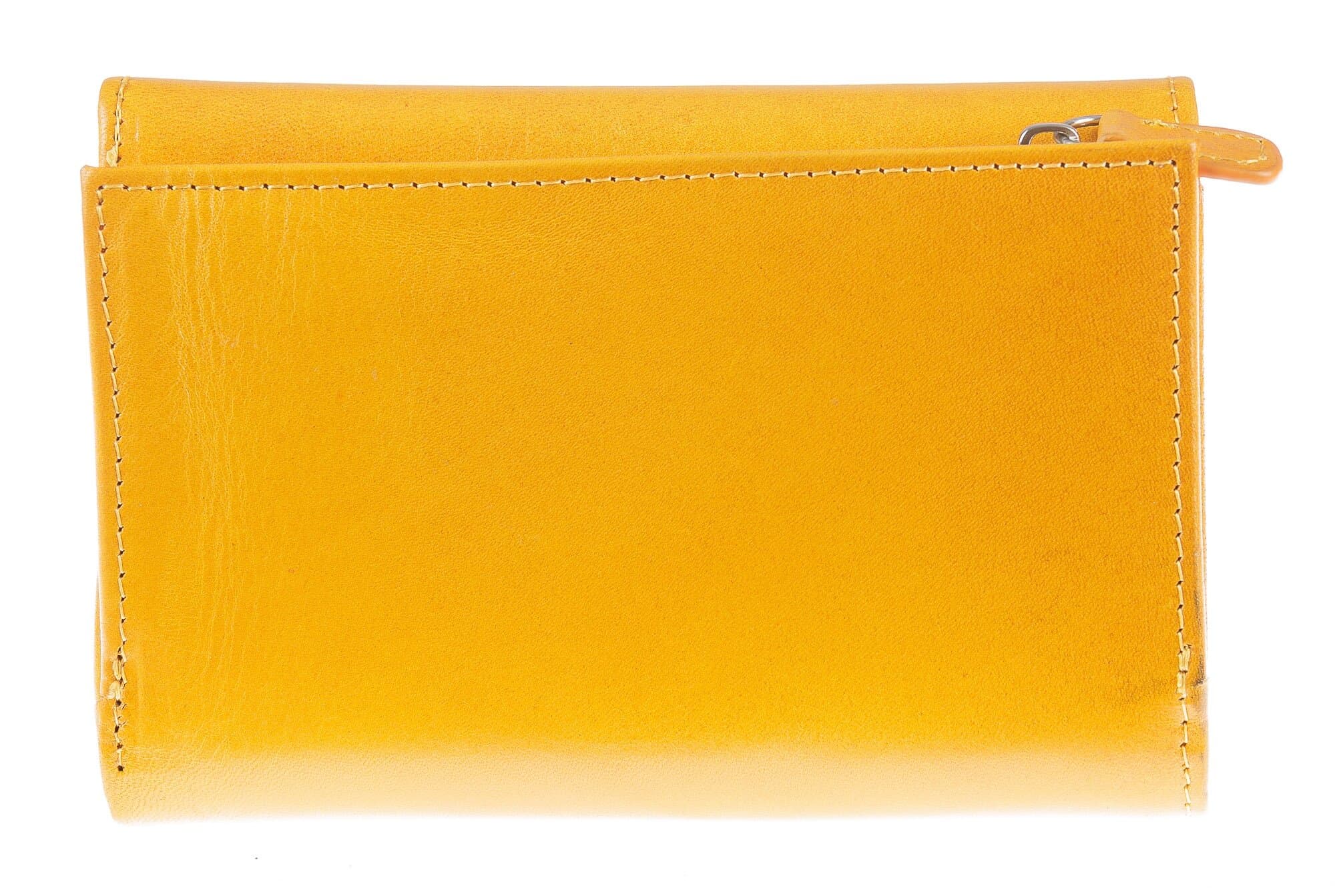 Portafoglio in vera pelle da donna ACACIA, colore GIALLO, SANTINI, MADE IN ITALY