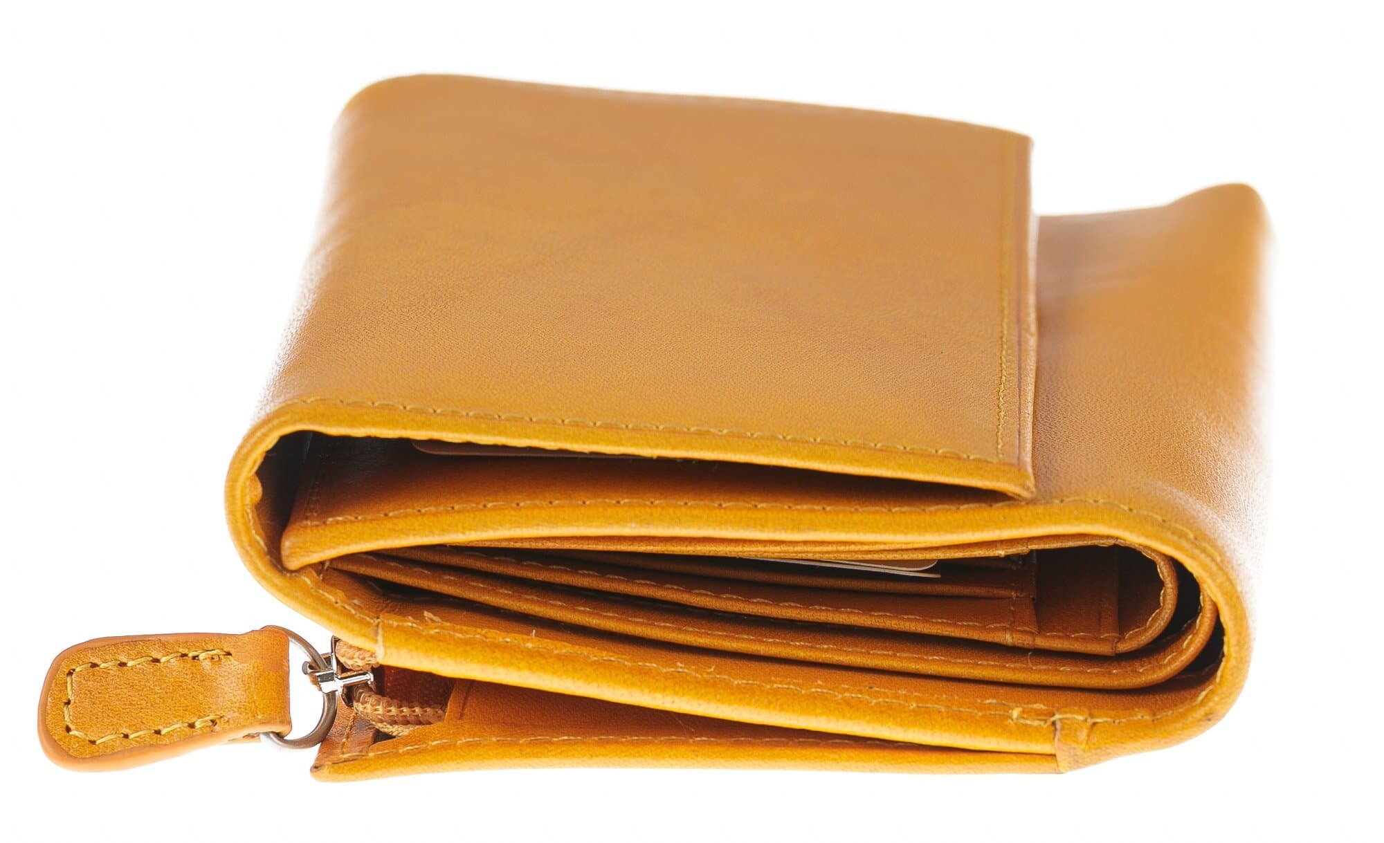 Portafoglio in vera pelle da donna ACACIA, colore GIALLO, SANTINI, MADE IN ITALY