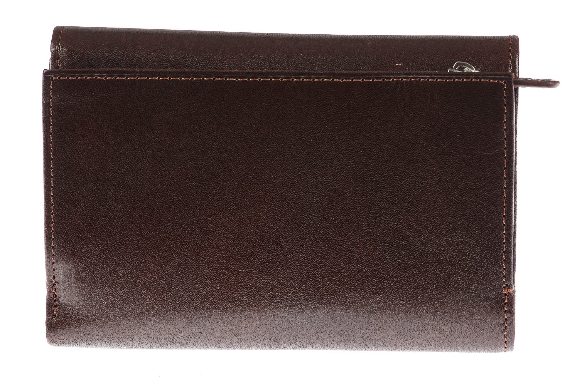 Portafoglio in vera pelle da donna ACACIA, colore TESTA MORO, SANTINI, MADE IN ITALY