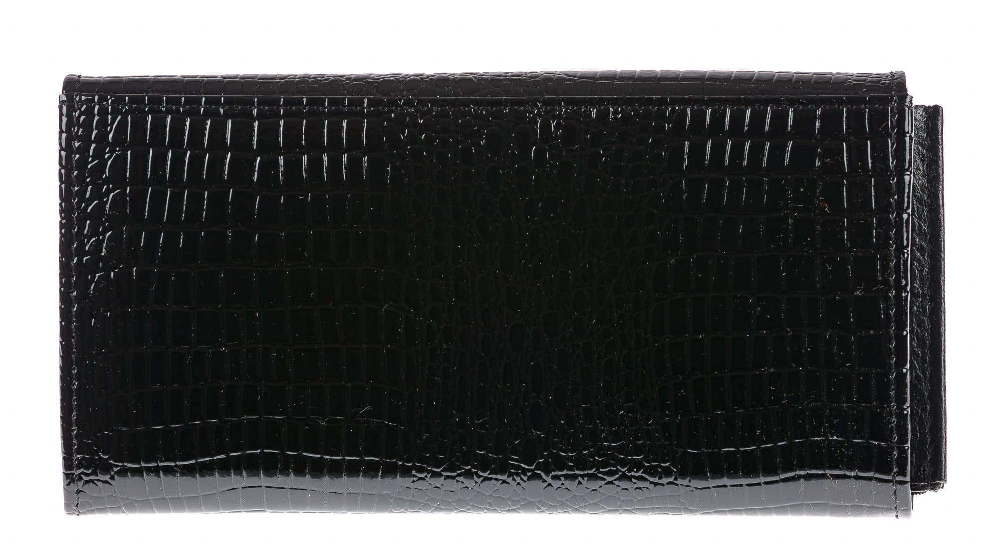 Portafoglio in vera pelle da donna ACERO, colore NERO, SANTINI, MADE IN ITALY