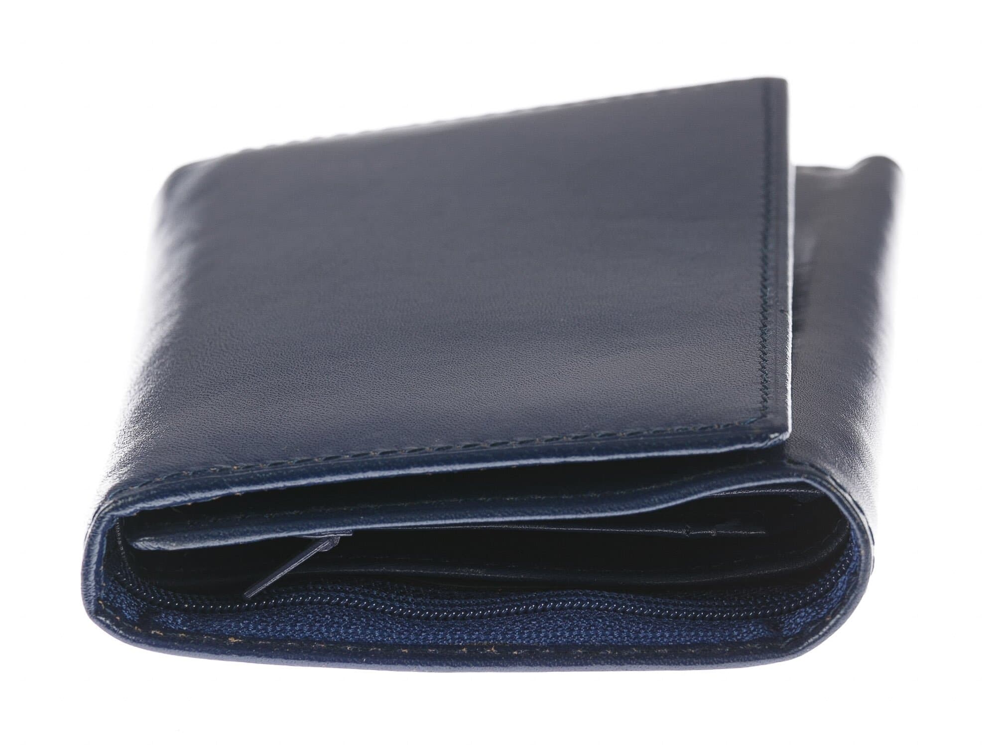 Portafoglio in vera pelle da donna ARTEMISIA, colore BLU, SANTINI, MADE IN ITALY