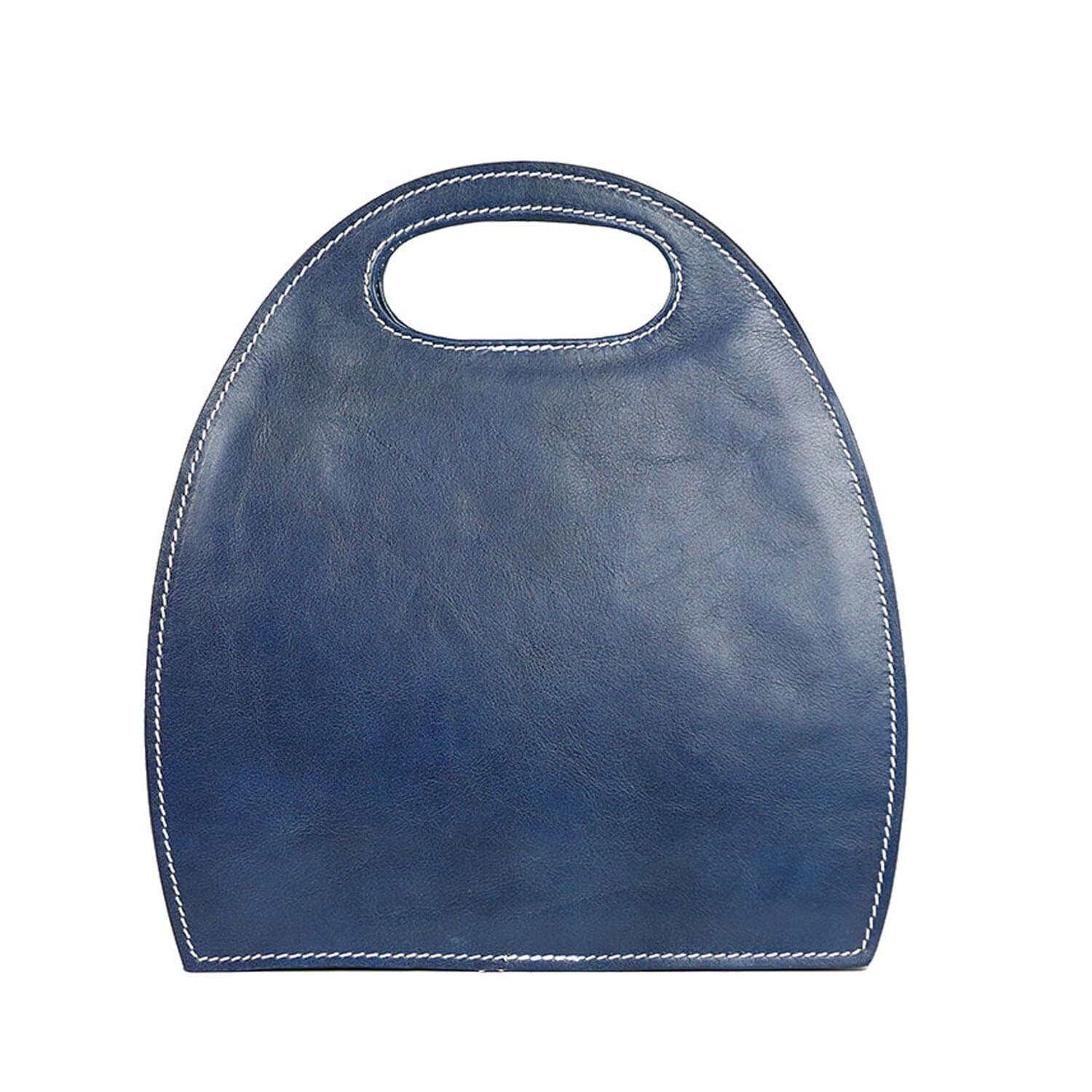 Borsa donna in vera pelle CHIAROSCURO mod. WINONA, colore BLU, Made in Italy.