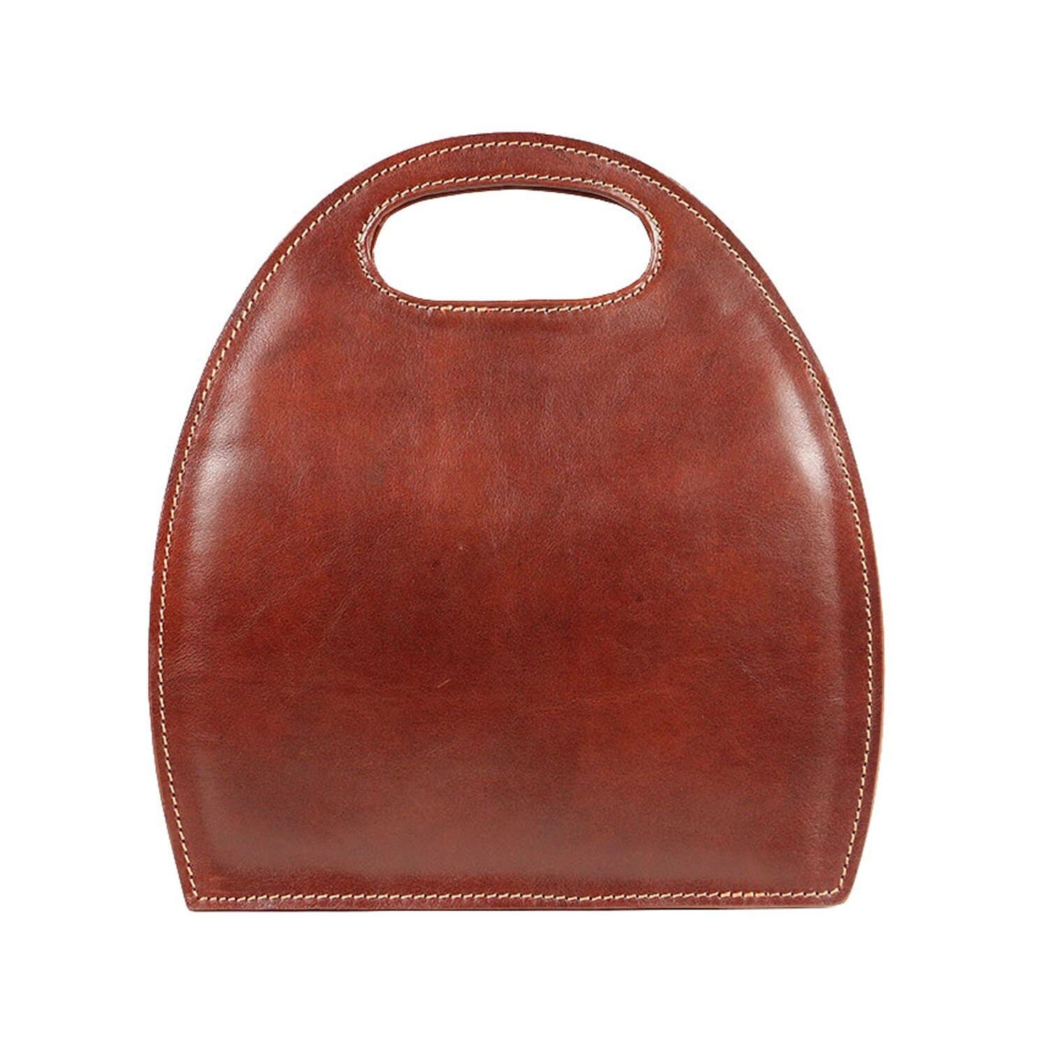 Borsa donna in vera pelle CHIAROSCURO mod. WINONA, colore MARRONE, Made in Italy.