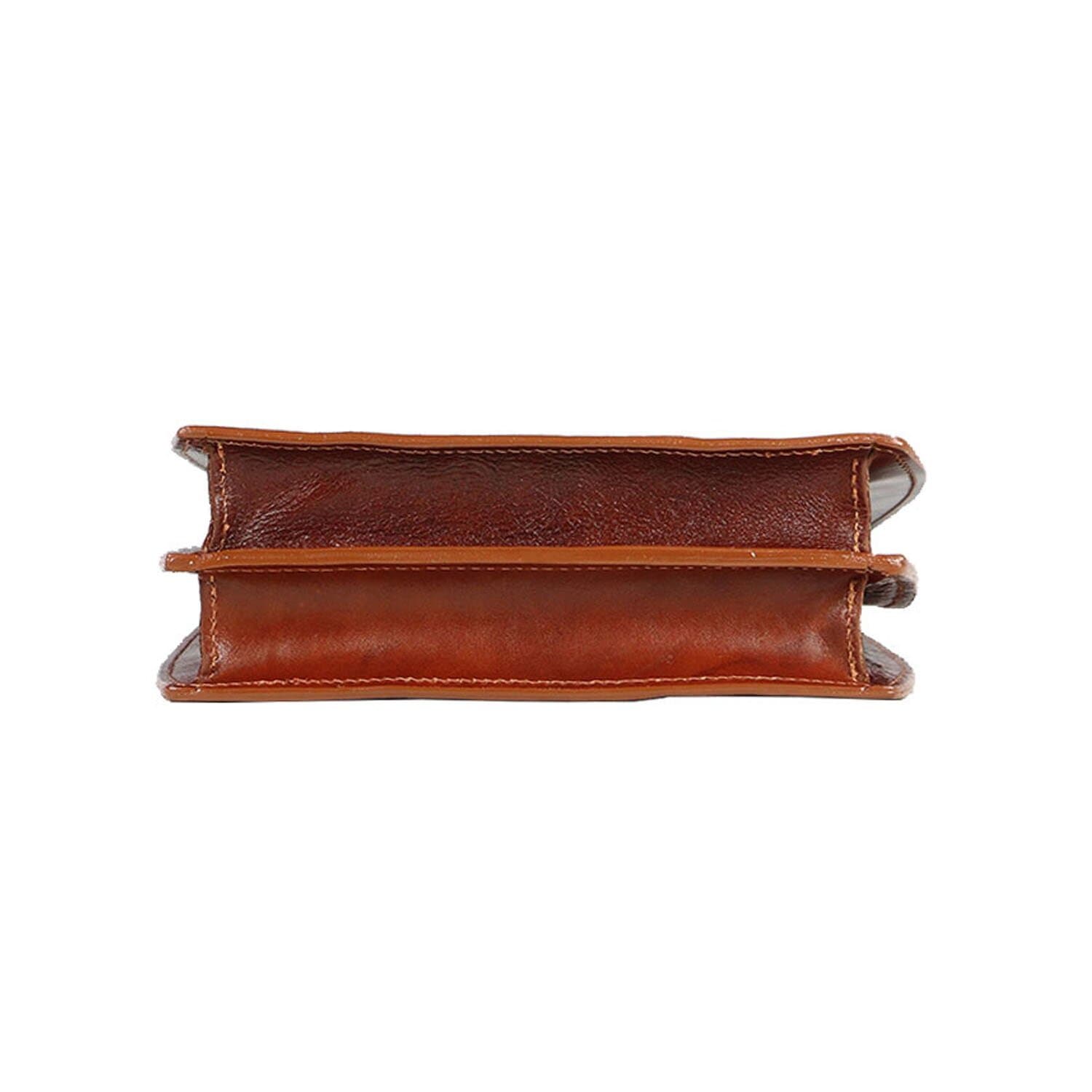 Borsa donna in vera pelle CHIAROSCURO mod. WINONA, colore MARRONE, Made in Italy.