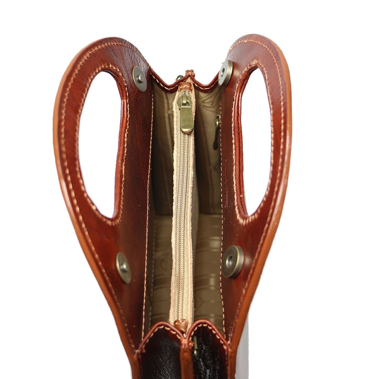 Borsa donna in vera pelle CHIAROSCURO mod. WINONA, colore MARRONE, Made in Italy.
