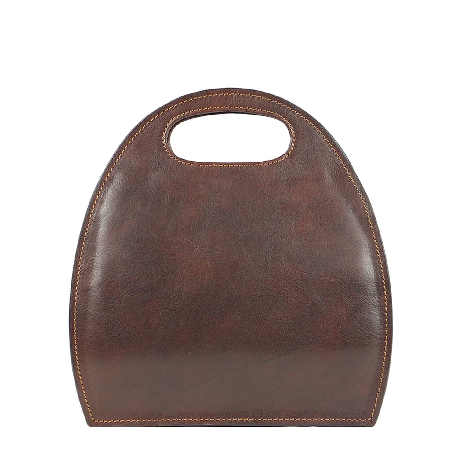 Borsa donna in vera pelle CHIAROSCURO mod. WINONA, colore TESTA DI MORO, Made in Italy. 