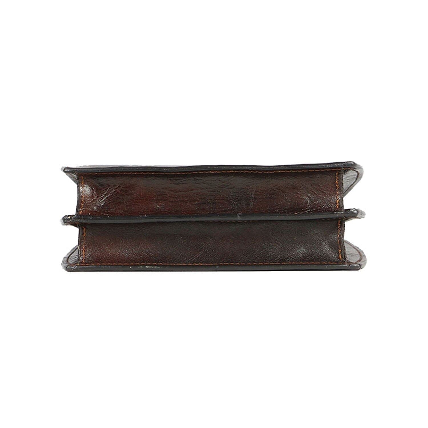 Borsa donna in vera pelle CHIAROSCURO mod. WINONA, colore TESTA DI MORO, Made in Italy. 