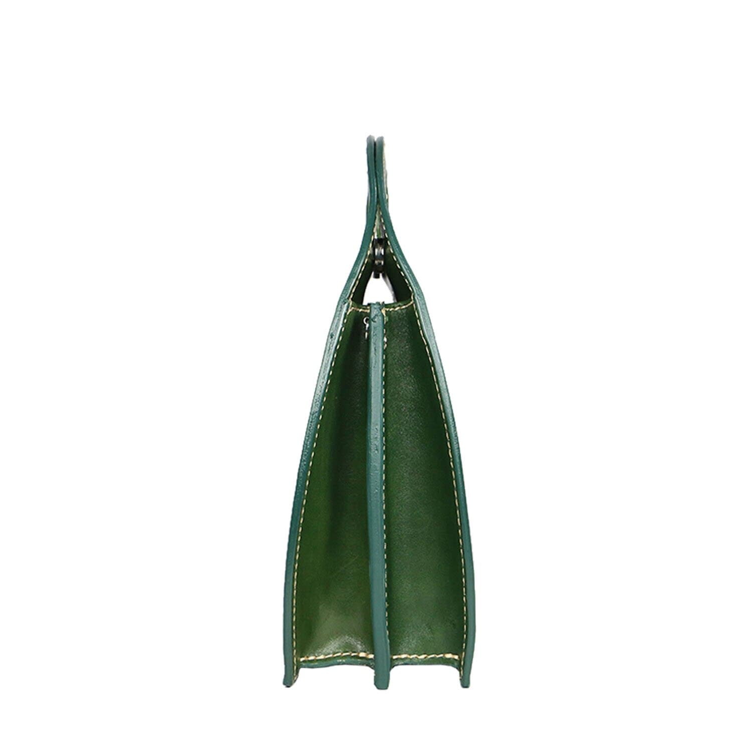 Borsa donna in vera pelle CHIAROSCURO mod. WINONA, colore VERDE, Made in Italy.