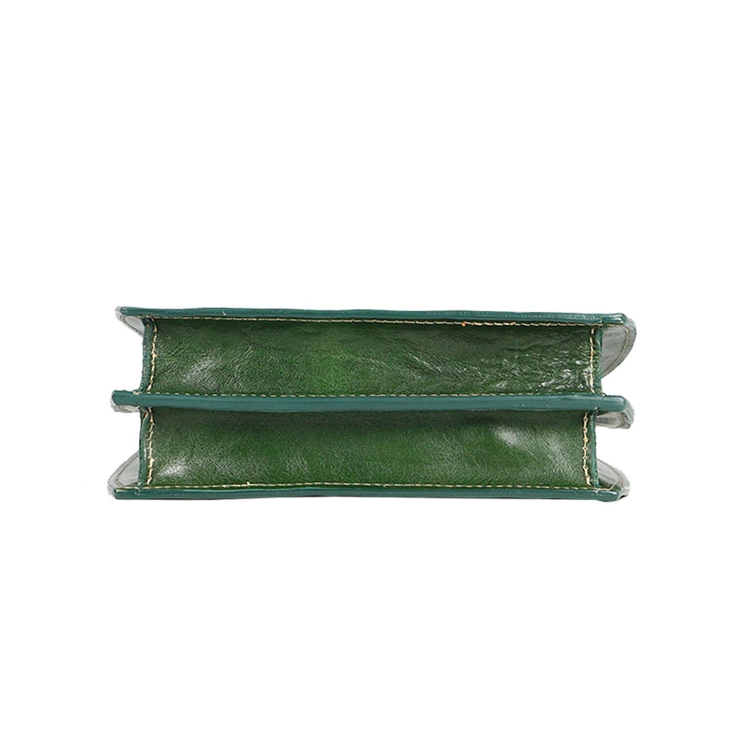 Borsa donna in vera pelle CHIAROSCURO mod. WINONA, colore VERDE, Made in Italy.