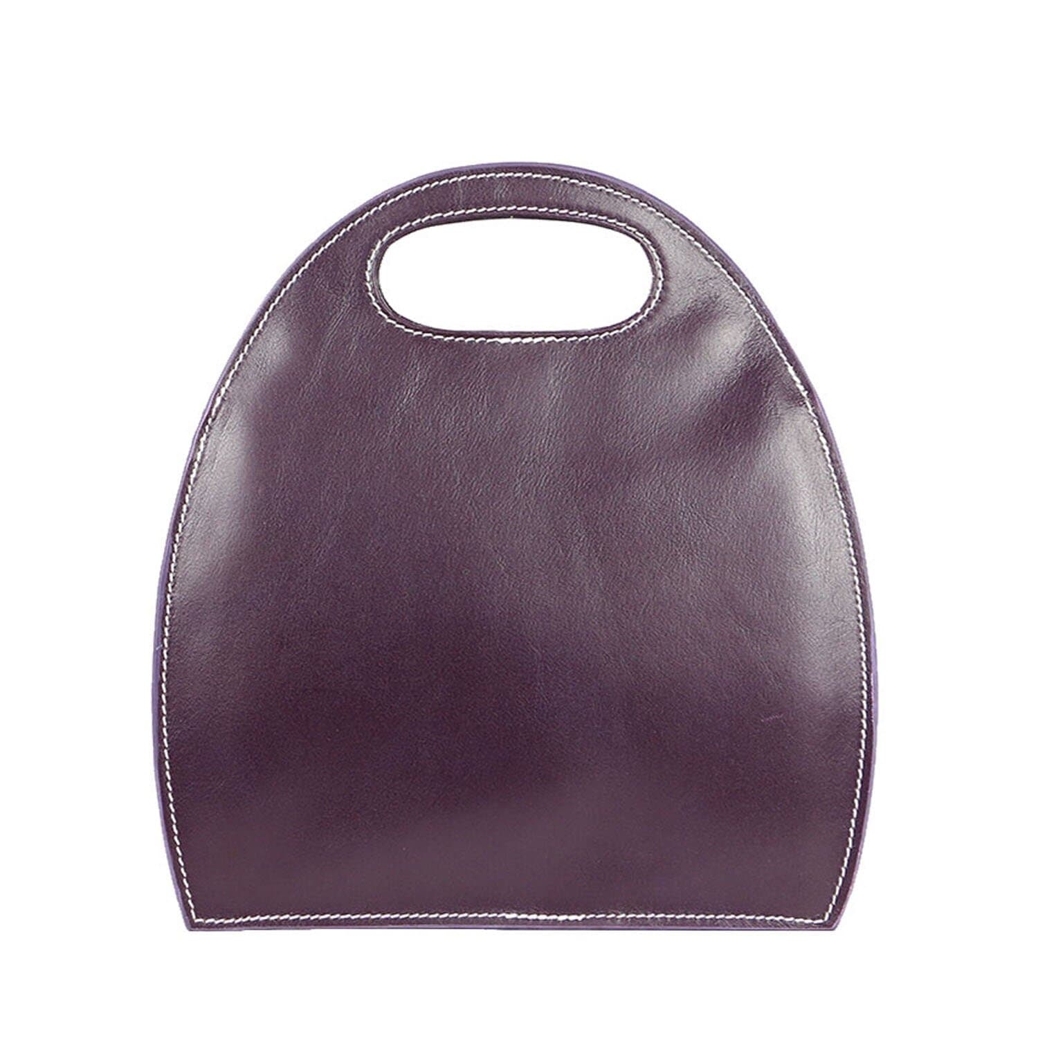 Borsa donna in vera pelle CHIAROSCURO mod. WINONA, colore VIOLA, Made in Italy.