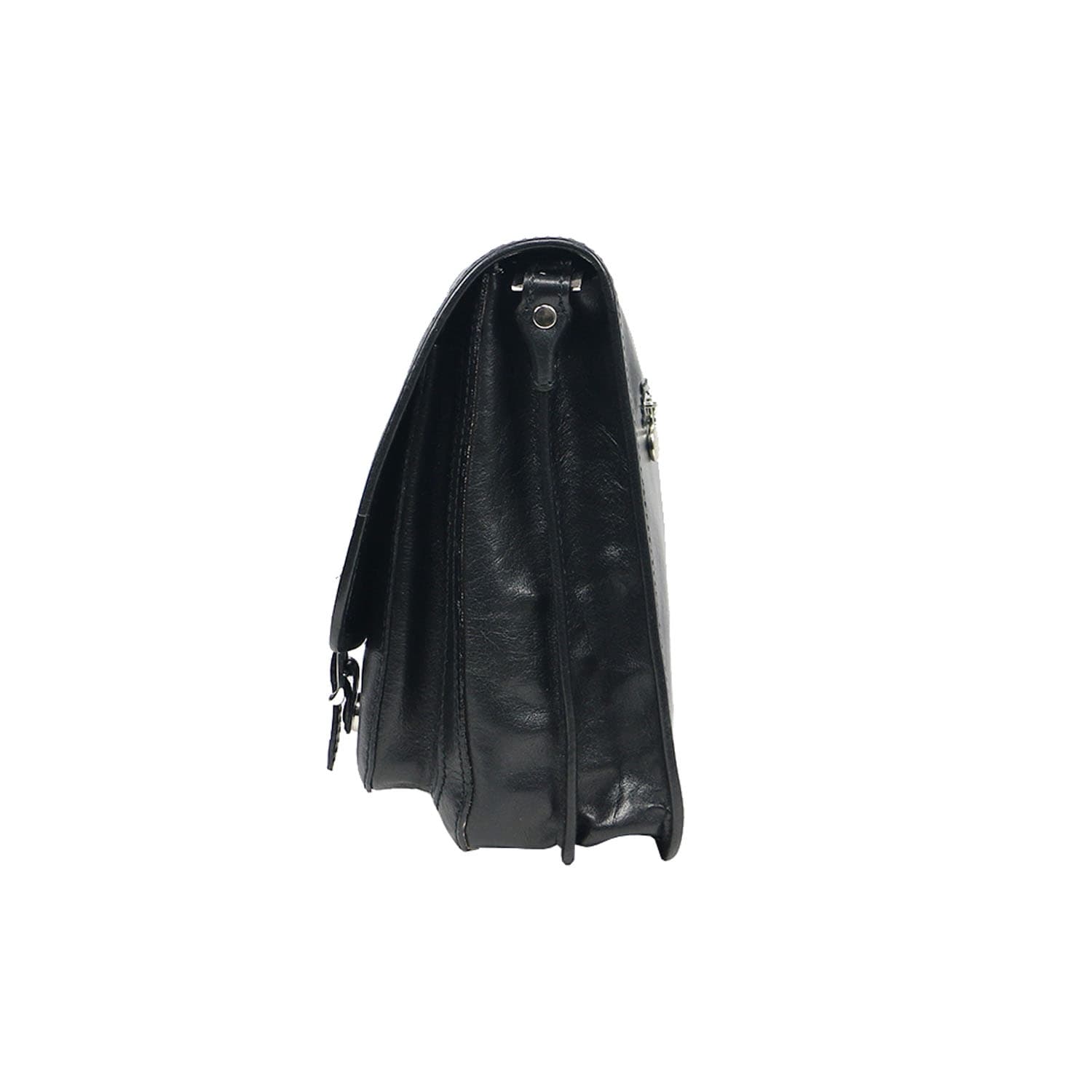 Borsa uomo in vera pelle CHIAROSCURO mod. LORY, colore NERO, Made in Italy.
