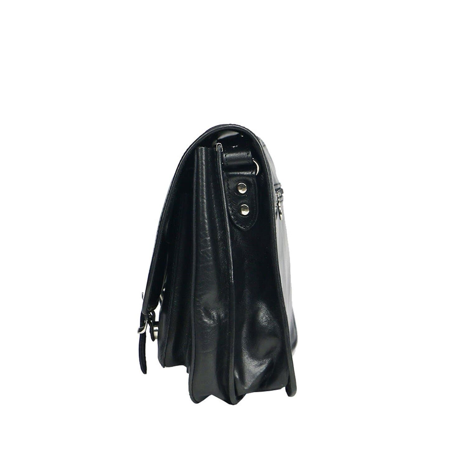 Tracolla da uomo, in cuoio, mod RUDOLF colore : NERO, Made in Italy.