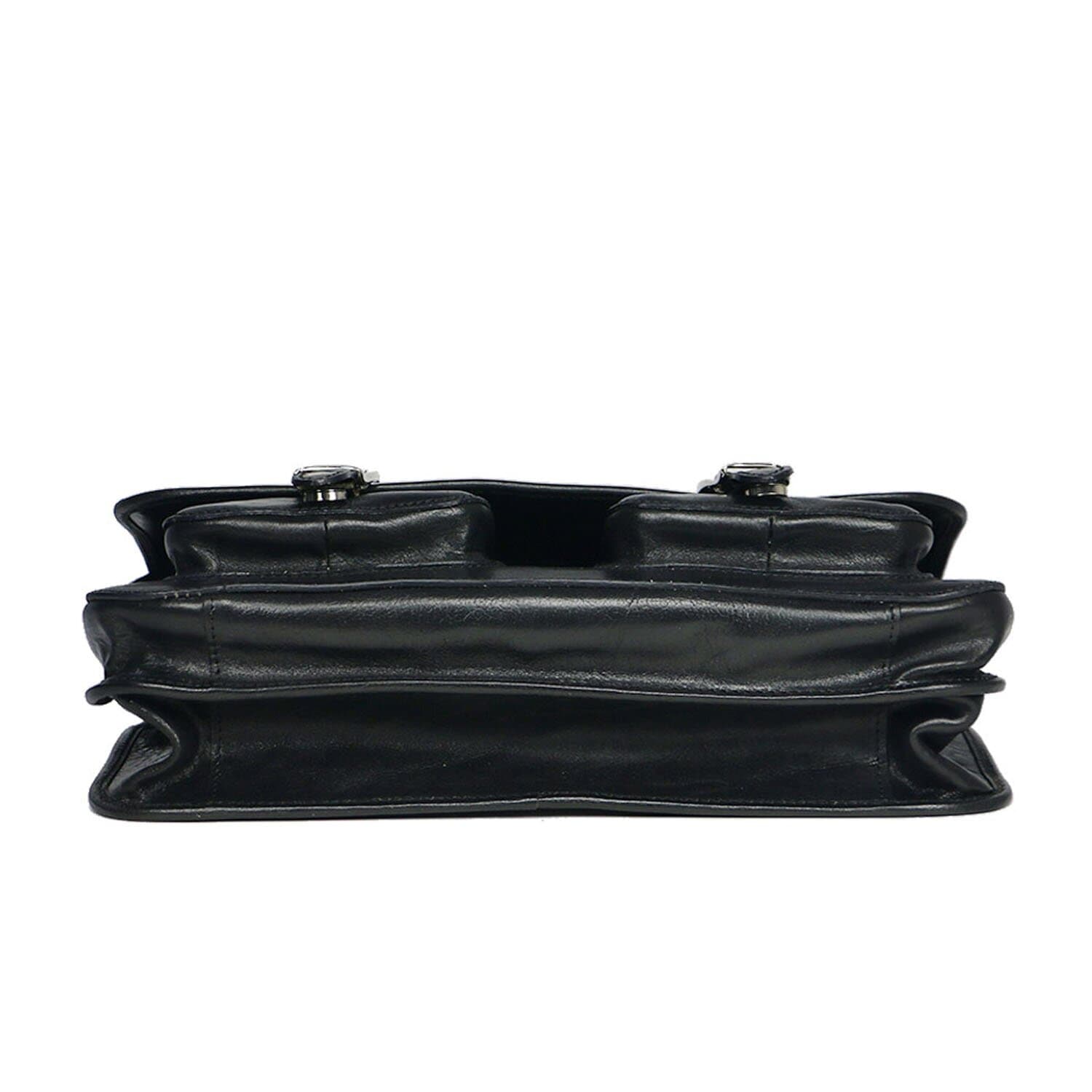 Tracolla da uomo, in cuoio, mod RUDOLF colore : NERO, Made in Italy.