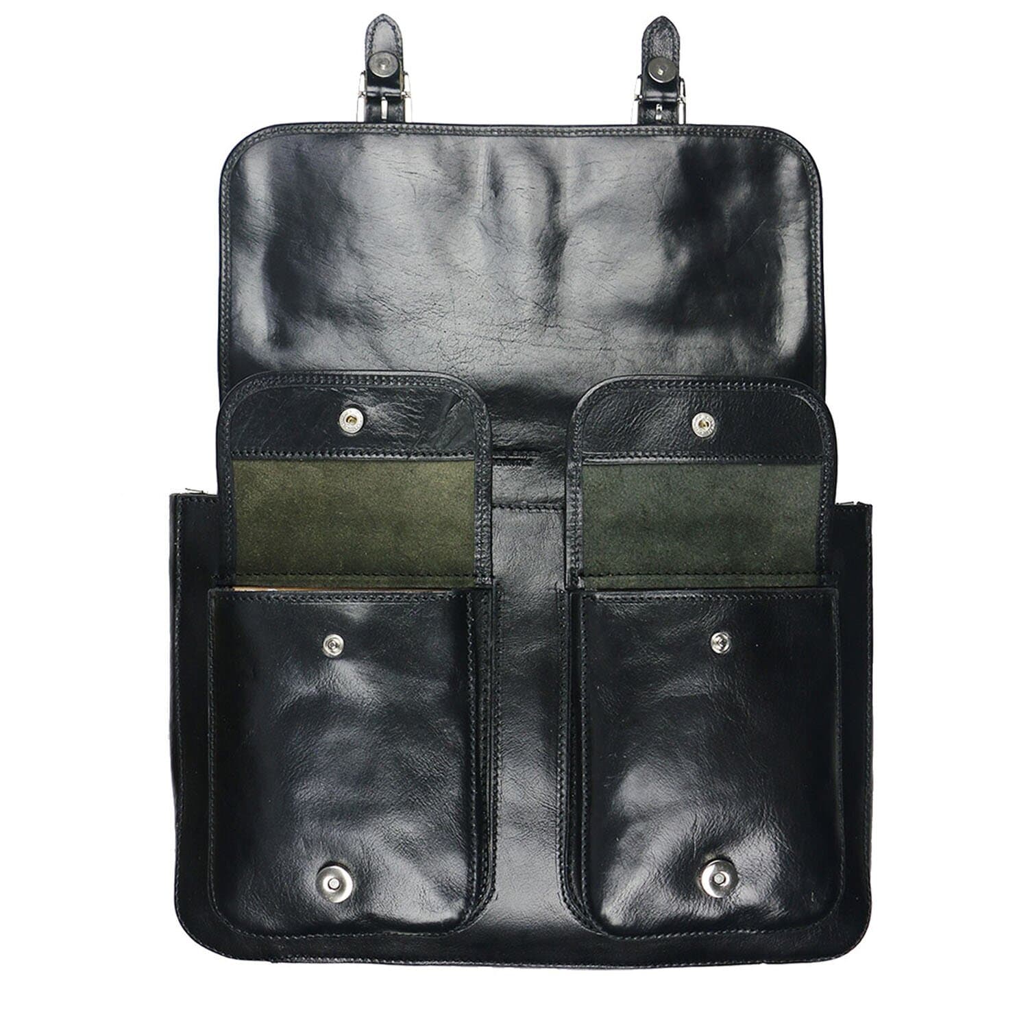 Tracolla da uomo, in cuoio, mod RUDOLF colore : NERO, Made in Italy.
