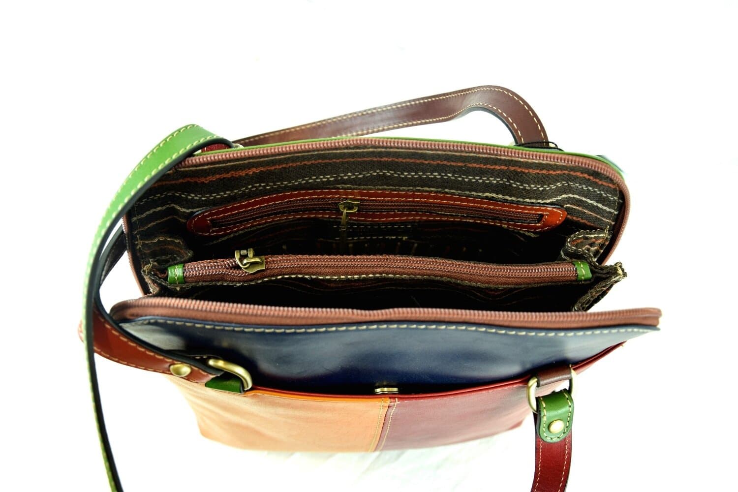 Borsa zaino donna in vera pelle tamponata MONTE CUSNA MAXI, SANTINI, MADE IN ITALY