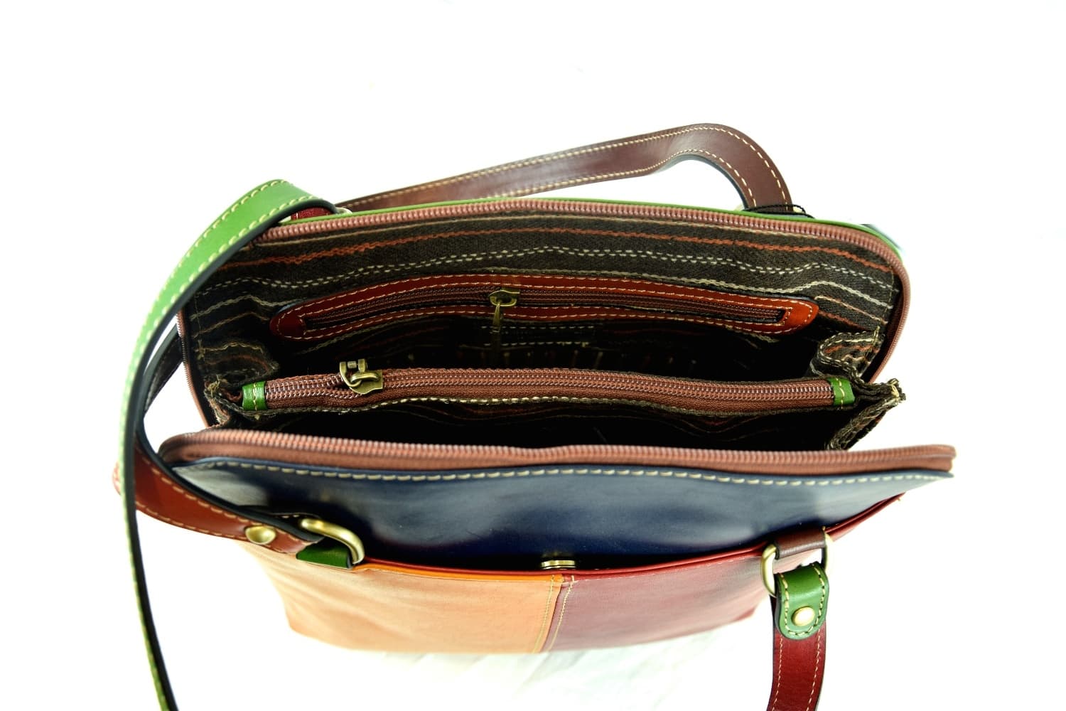 Borsa zaino donna in vera pelle tamponata MONTE CUSNA, SANTINI, MADE IN ITALY.