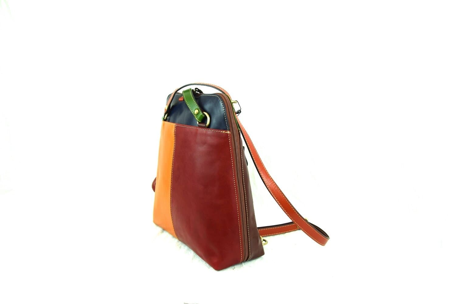 Borsa zaino donna in vera pelle tamponata MONTE CUSNA MAXI, SANTINI, MADE IN ITALY