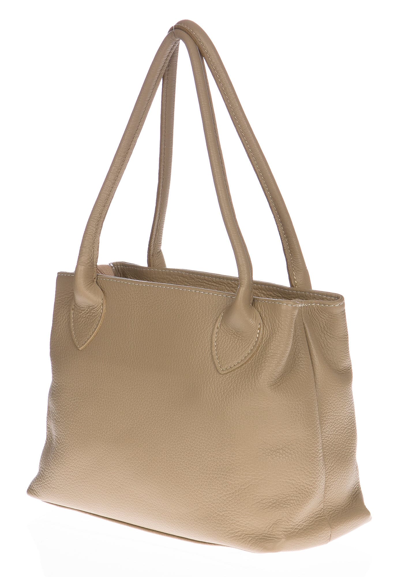Borsa donna in vera pelle CHIAROSCURO mod. ENRICA colore BEIGE Made in Italy