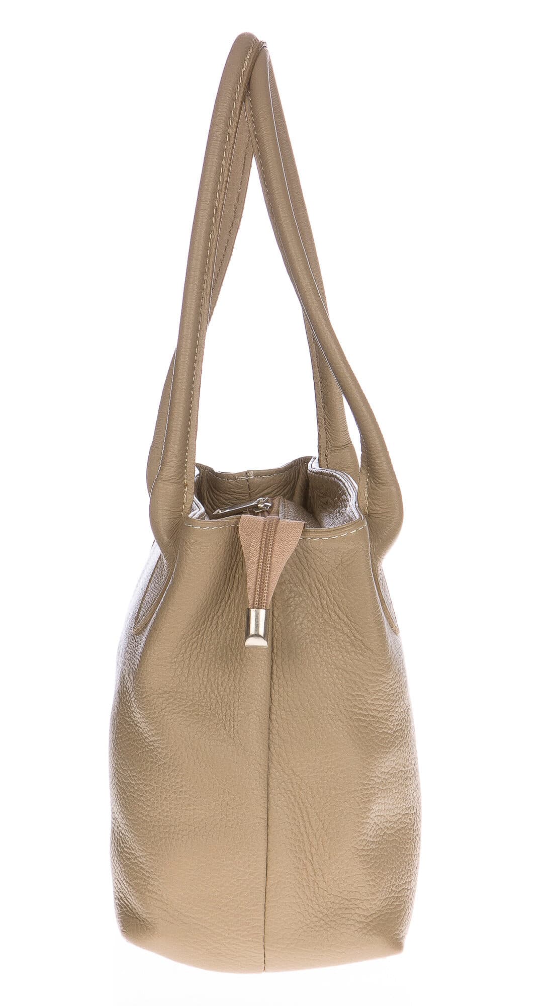 Borsa donna in vera pelle CHIAROSCURO mod. ENRICA colore BEIGE Made in Italy