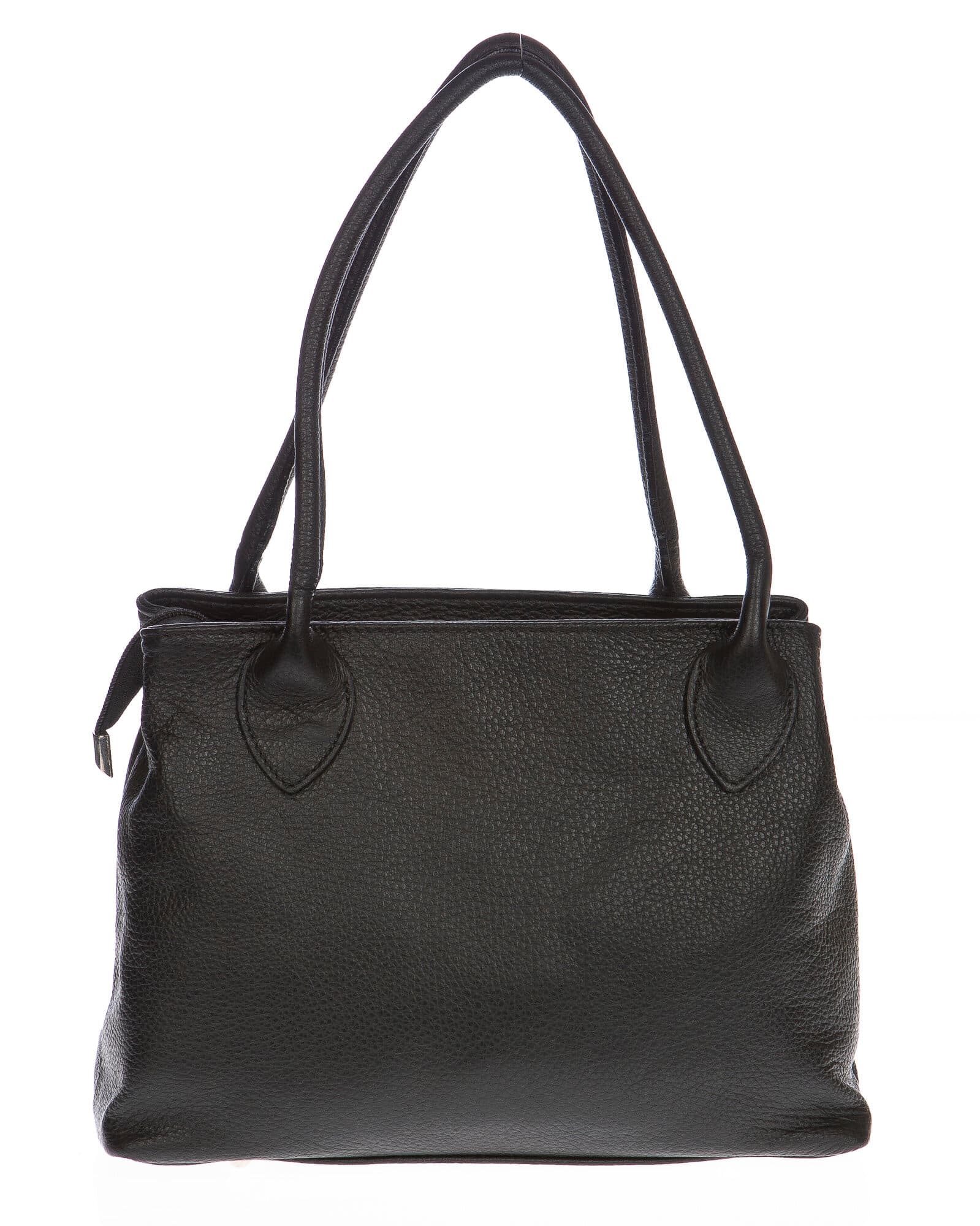 Borsa donna in vera pelle CHIAROSCURO mod. ENRICA colore NERO Made in Italy