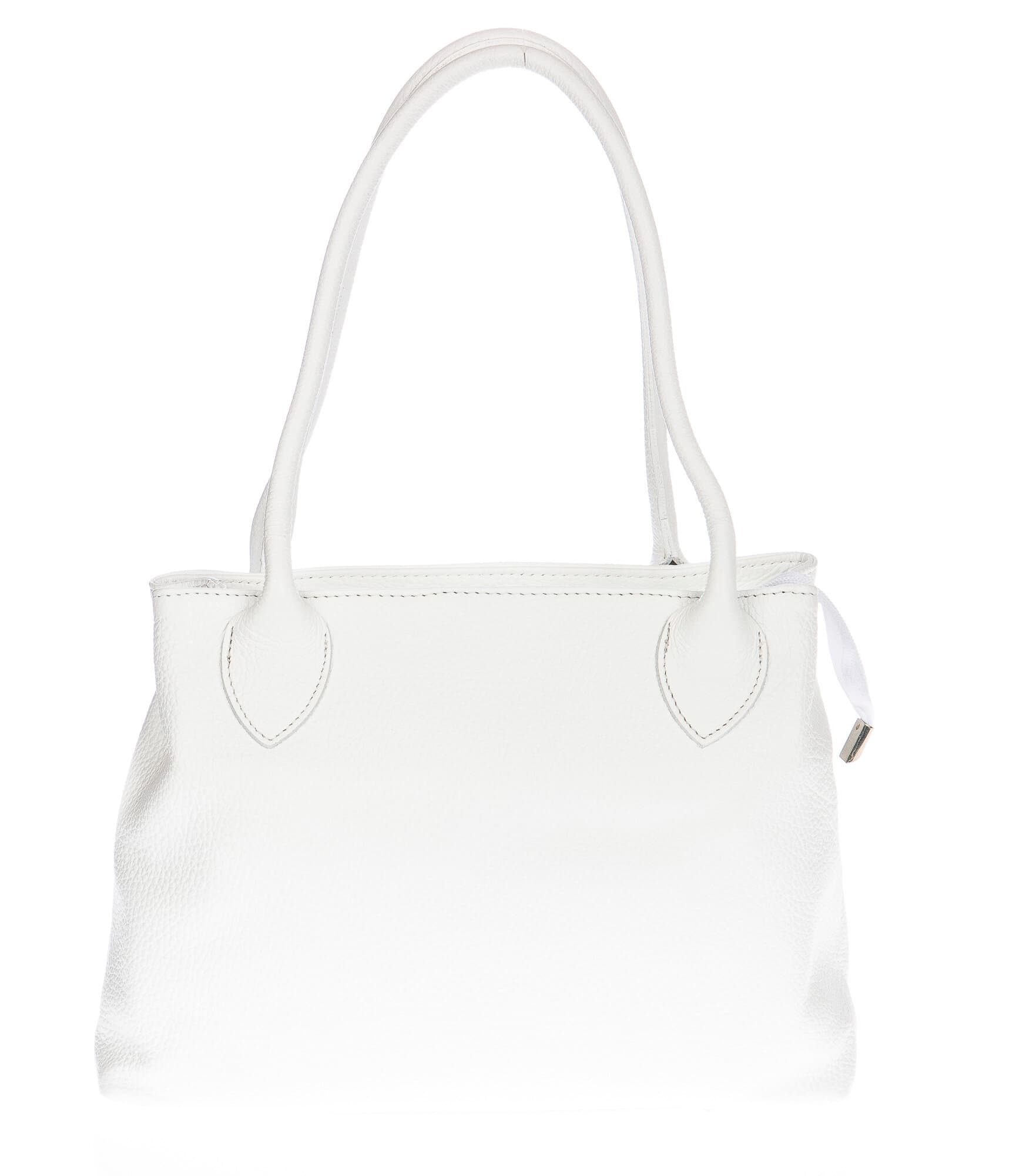 Borsa donna in vera pelle CHIAROSCURO mod. ENRICA colore BIANCO Made in Italy