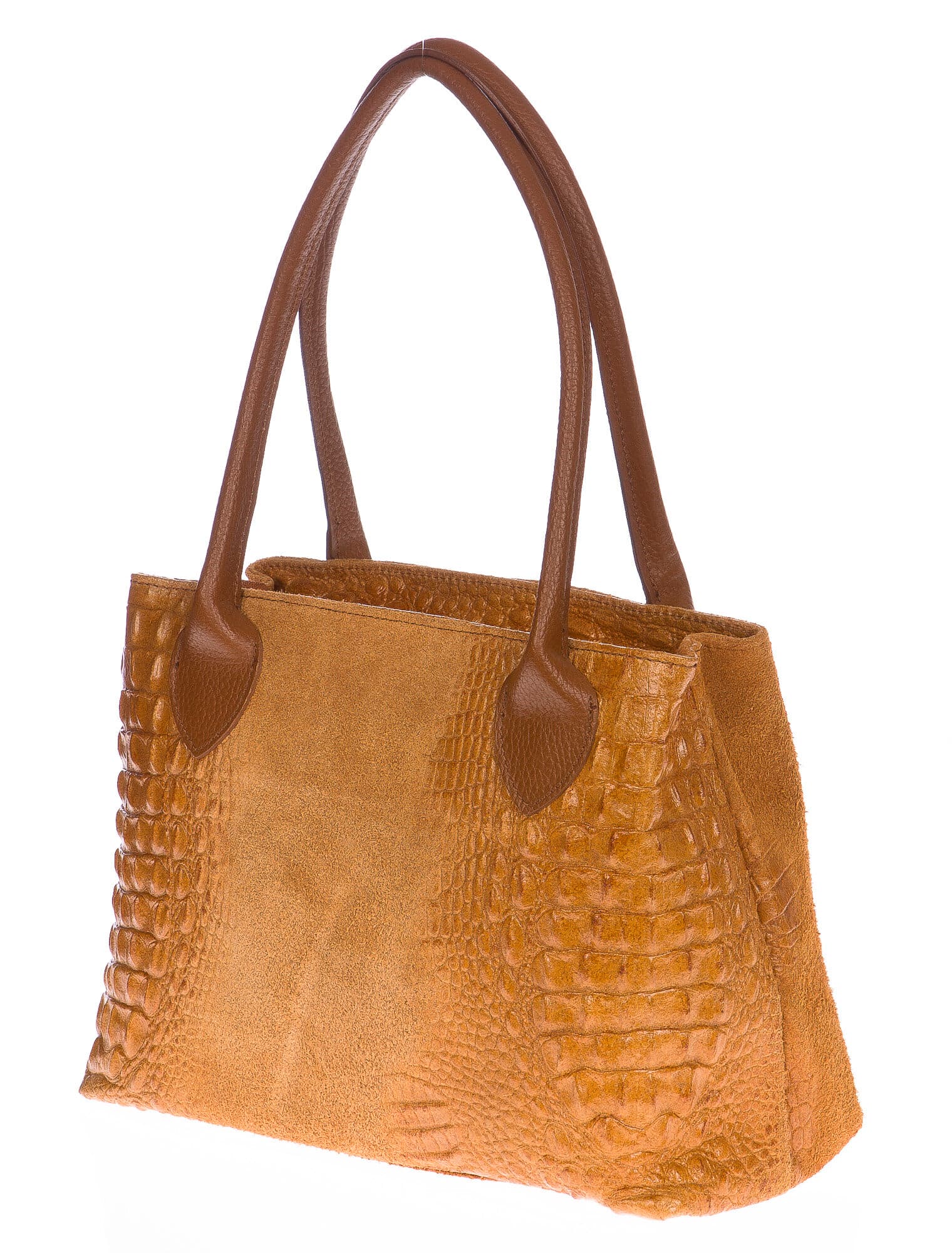 Borsa donna in vera pelle CHIAROSCURO mod. ENRICA colore MIELE Made in Italy