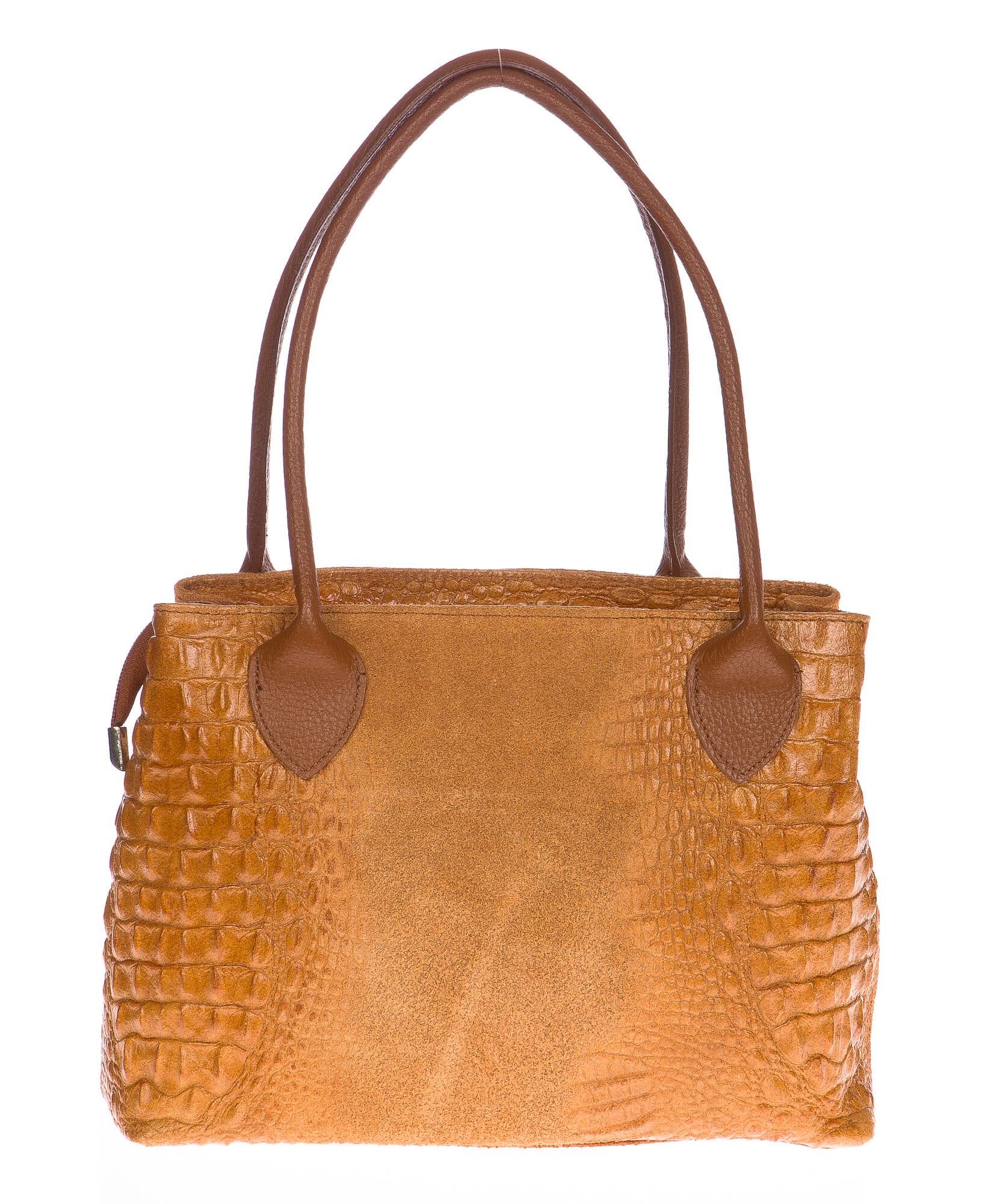 Borsa donna in vera pelle CHIAROSCURO mod. ENRICA colore MIELE Made in Italy
