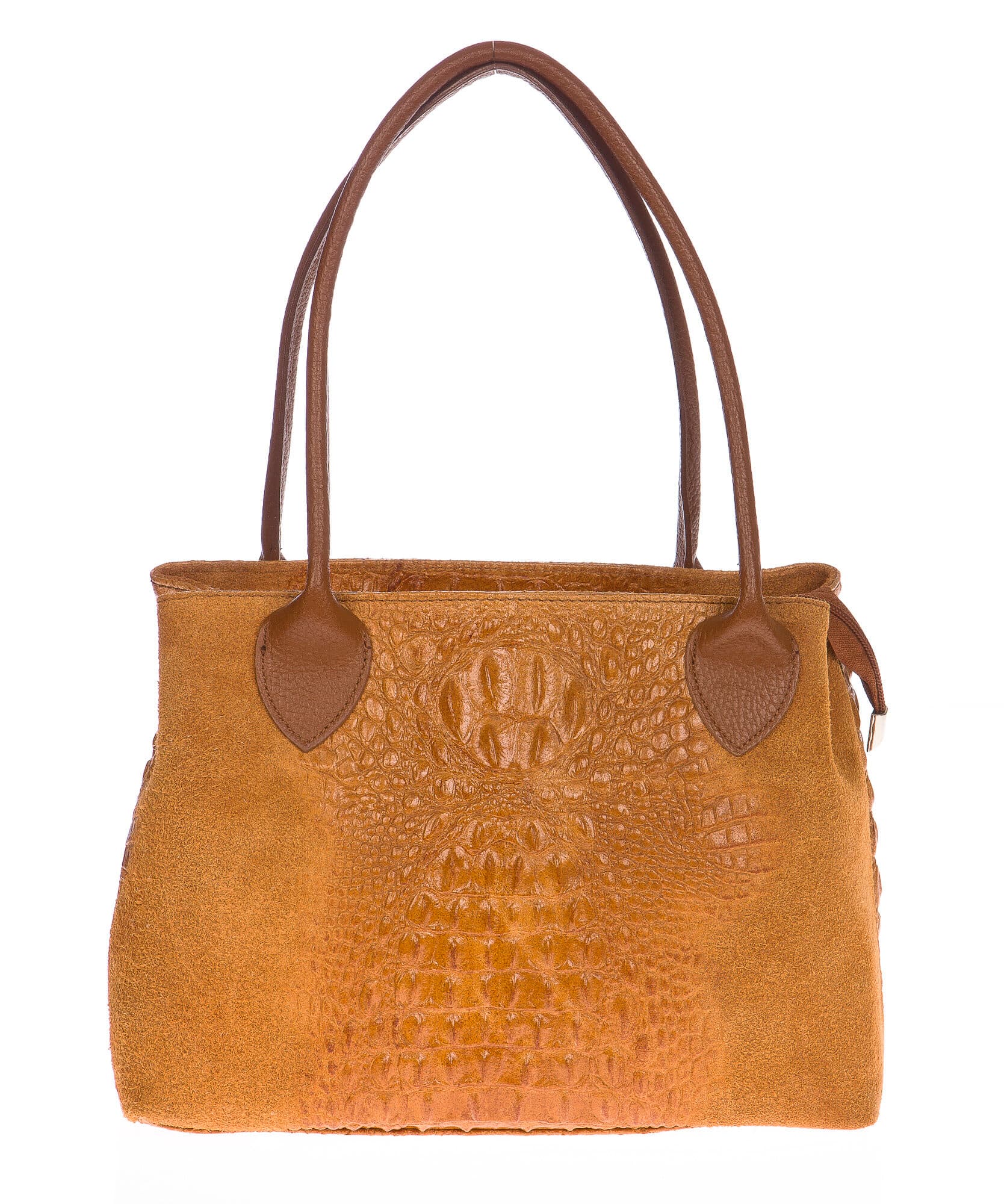 Borsa donna in vera pelle CHIAROSCURO mod. ENRICA colore MIELE Made in Italy