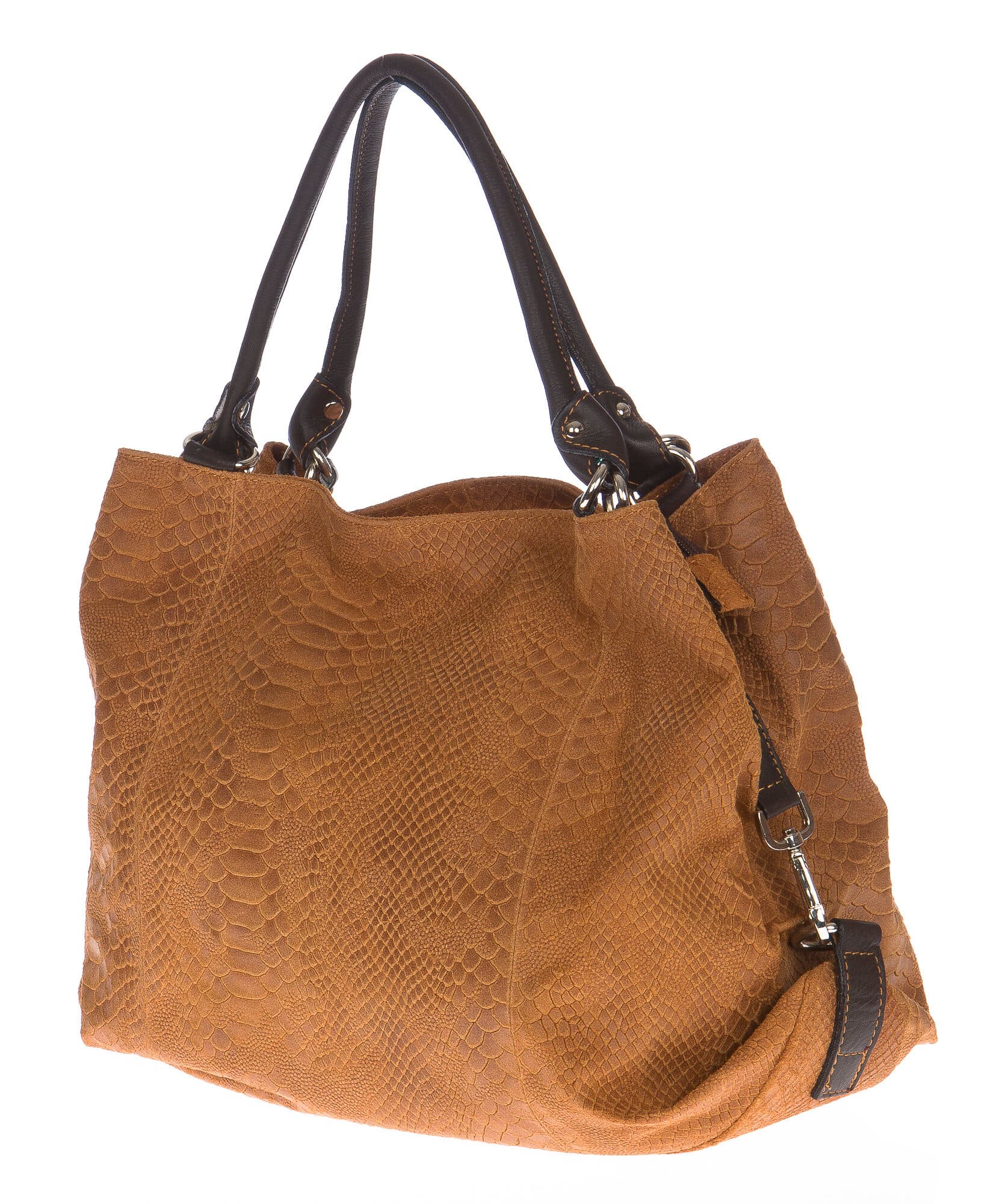 Borsa donna in vera pelle CHIARO SCURO mod. DIVA colore MARRONE Made in Italy