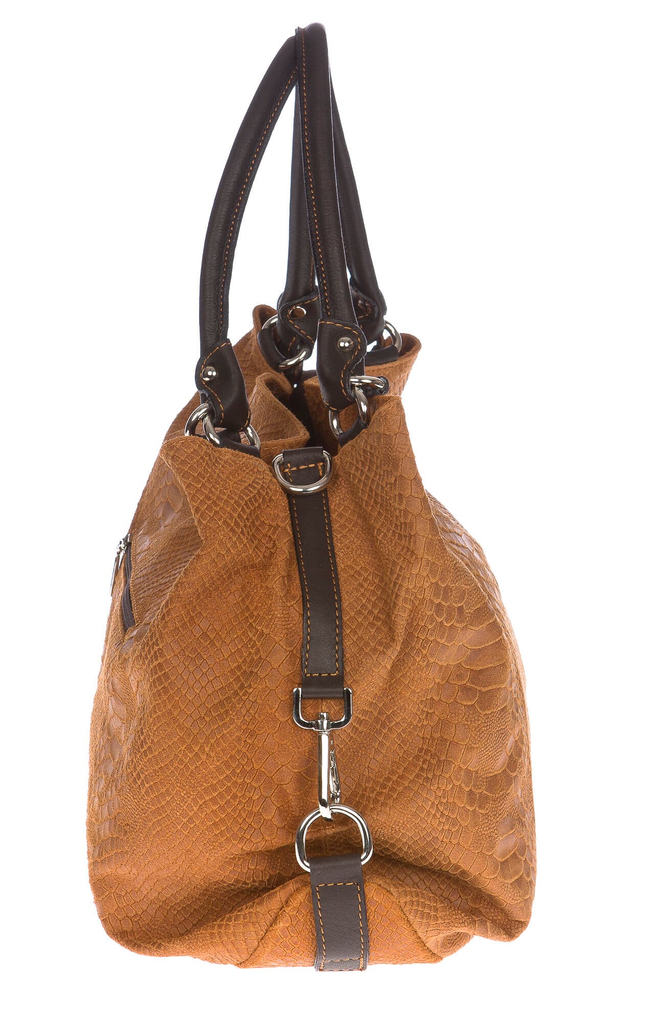 Borsa donna in vera pelle CHIARO SCURO mod. DIVA colore MARRONE Made in Italy