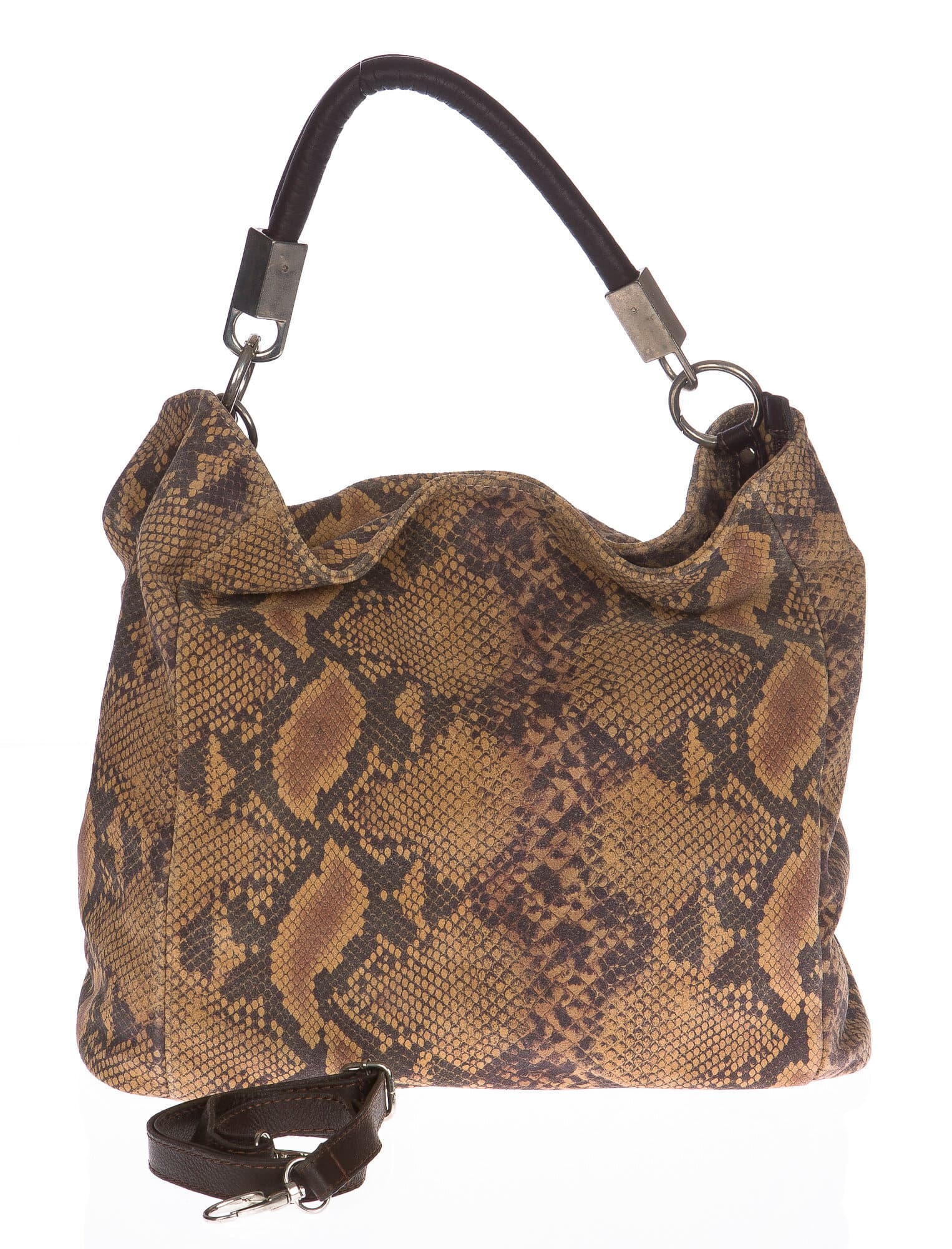 Borsa donna in vera pelle CHIARO SCURO mod. DORIS colore MARRONE Made in Italy