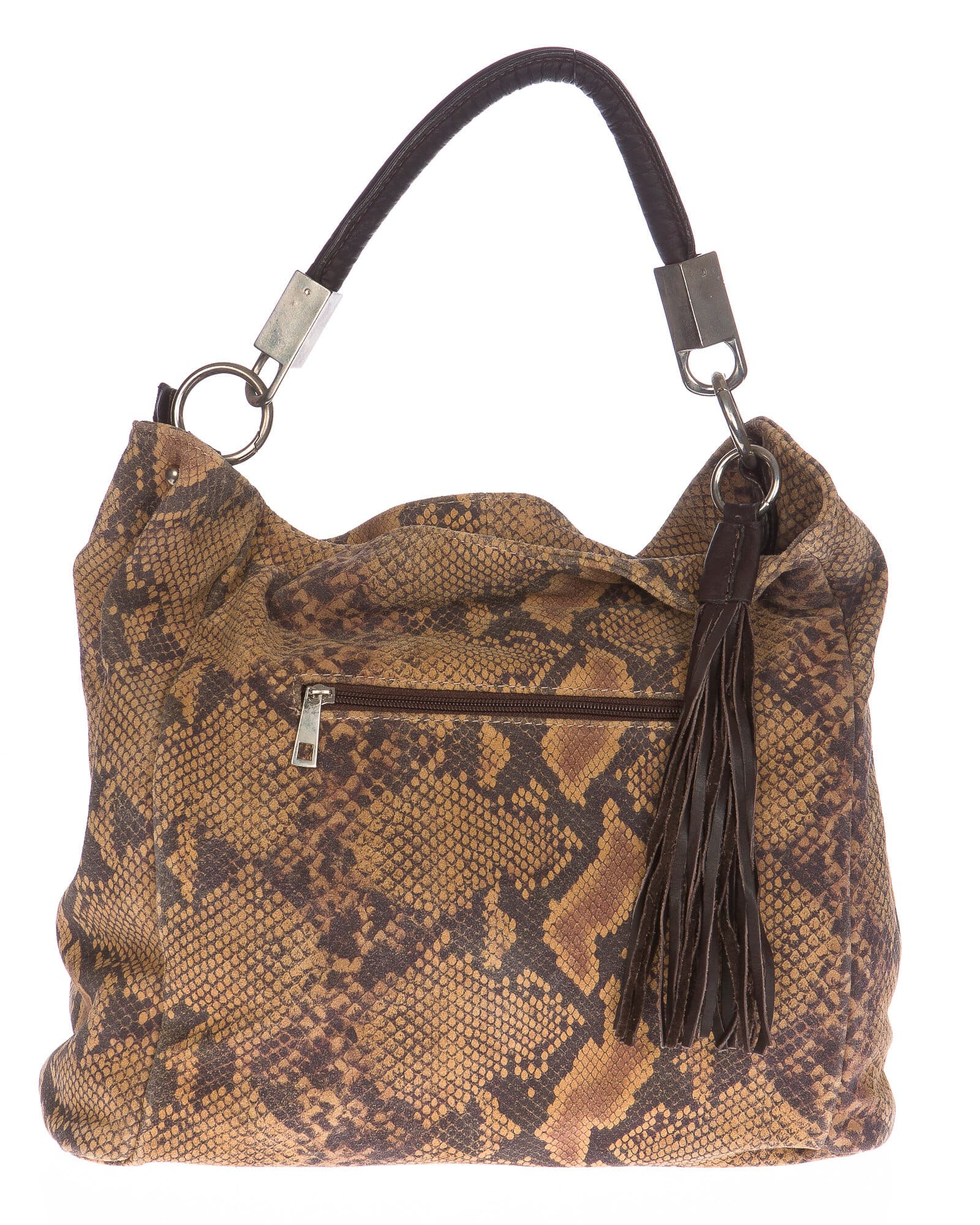 Borsa donna in vera pelle CHIARO SCURO mod. DORIS colore MARRONE Made in Italy