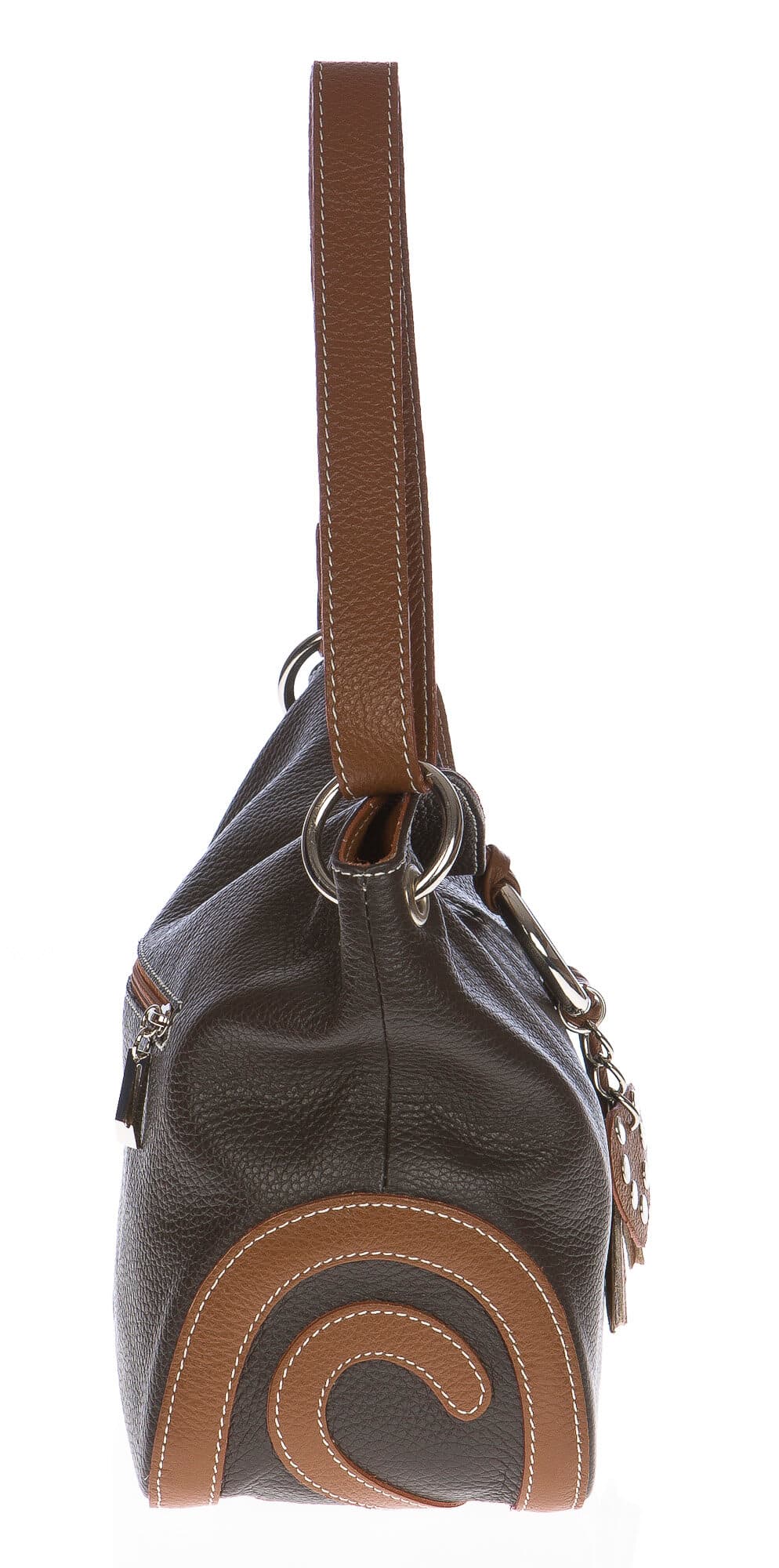 Borsa donna in vera pelle CHIAROSCURO mod. BETTA colore TESTA DI MORO Made in Italy