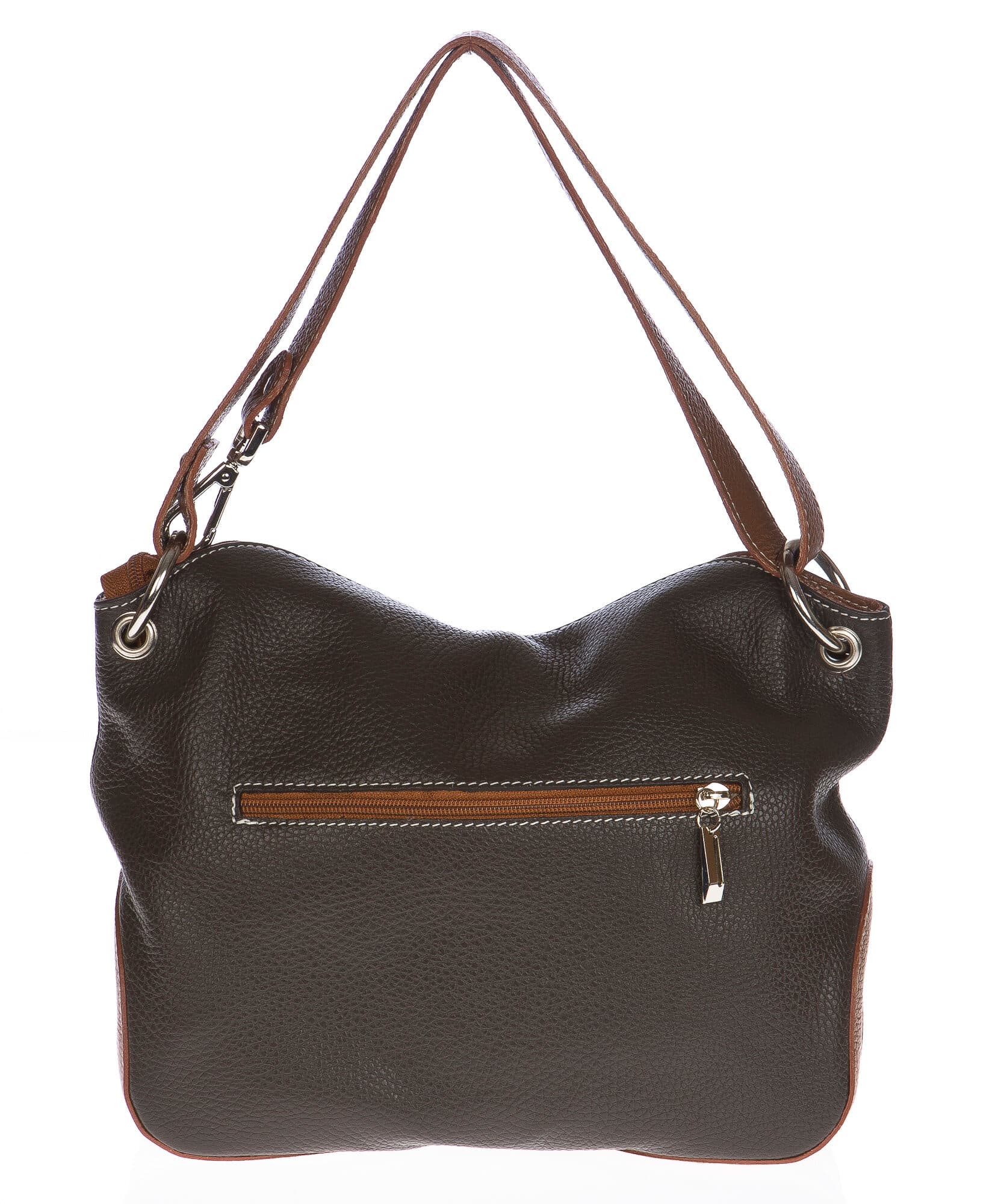 Borsa donna in vera pelle CHIAROSCURO mod. BETTA colore TESTA DI MORO Made in Italy