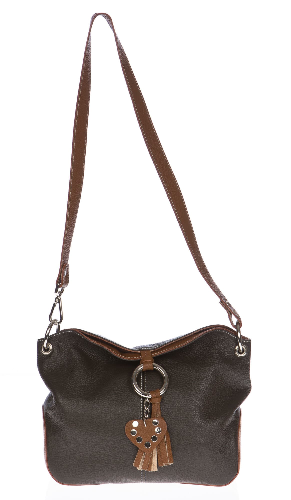 Borsa donna in vera pelle CHIAROSCURO mod. BETTA colore TESTA DI MORO Made in Italy