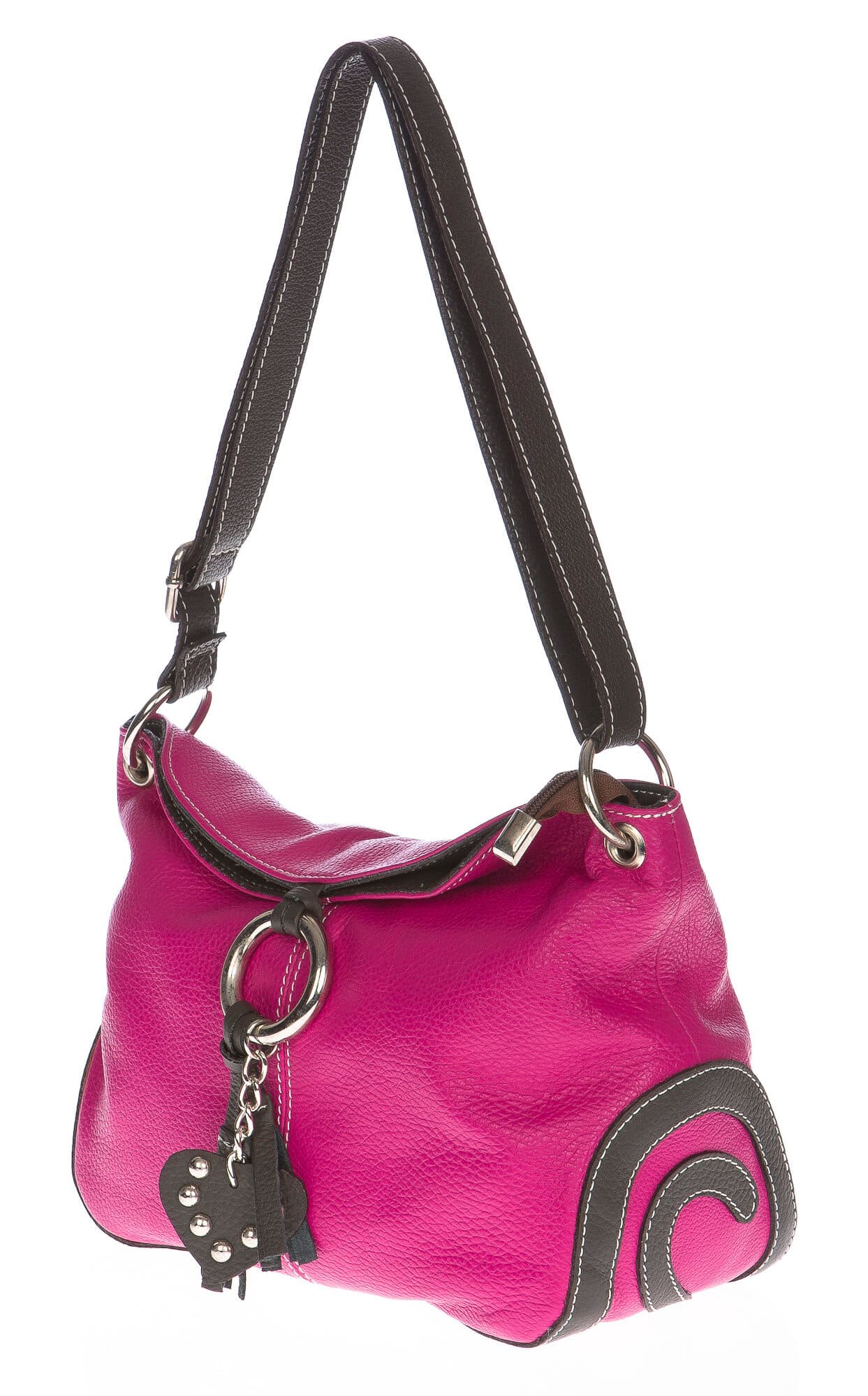 Borsa donna in vera pelle CHIAROSCURO mod. BETTA colore FUCSIA Made in Italy