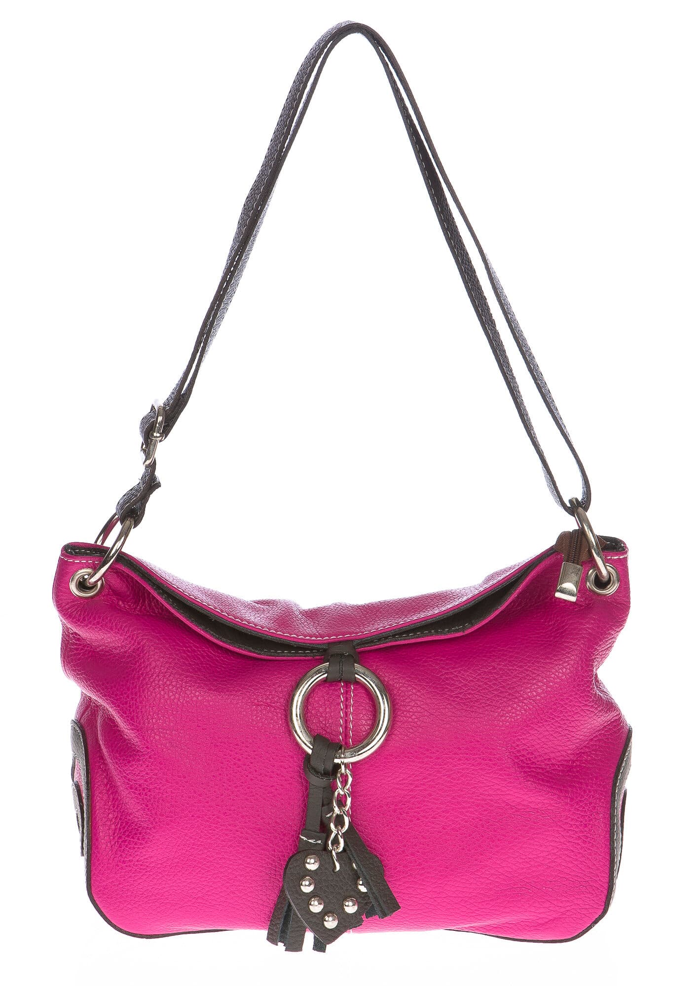 Borsa donna in vera pelle CHIAROSCURO mod. BETTA colore FUCSIA Made in Italy