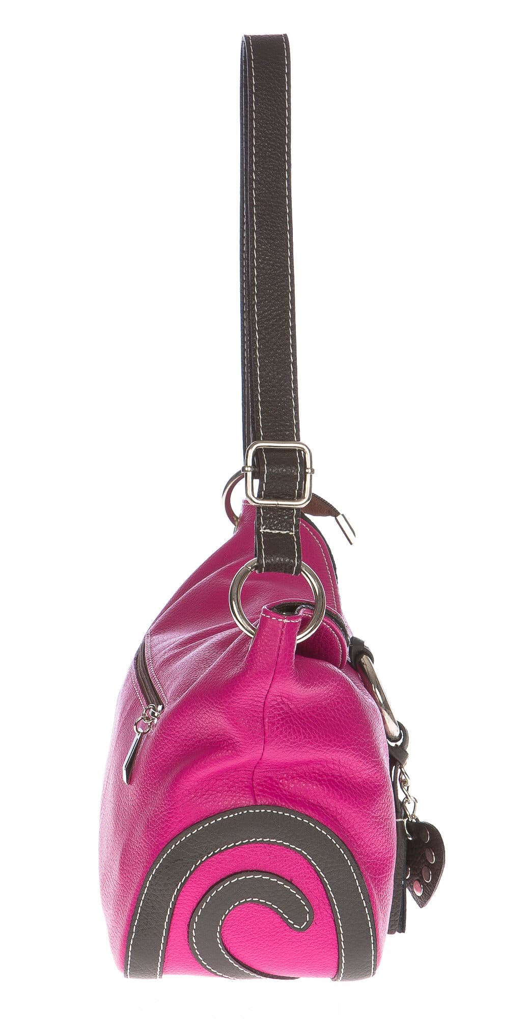 Borsa donna in vera pelle CHIAROSCURO mod. BETTA colore FUCSIA Made in Italy