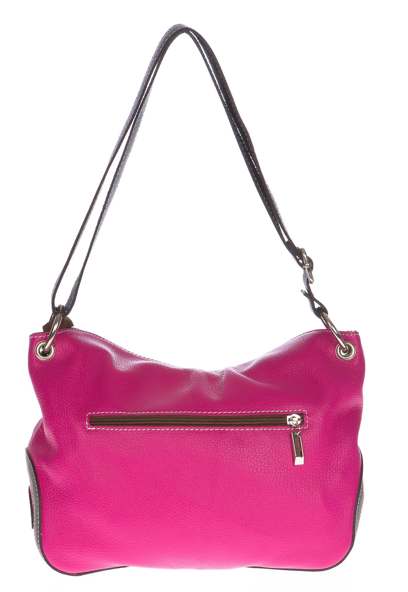 Borsa donna in vera pelle CHIAROSCURO mod. BETTA colore FUCSIA Made in Italy