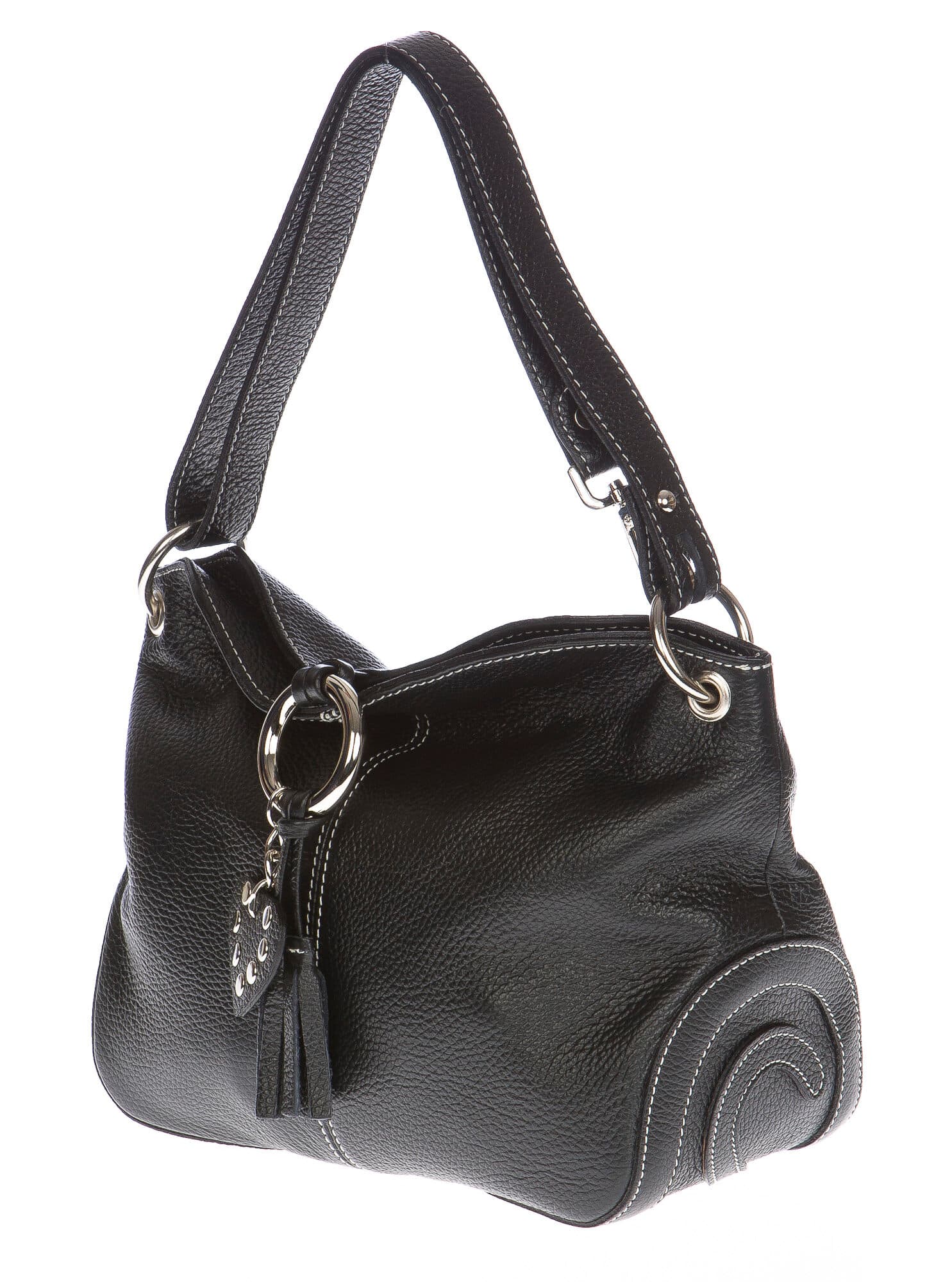Borsa donna in vera pelle CHIAROSCURO mod. BETTA colore NERO Made in Italy