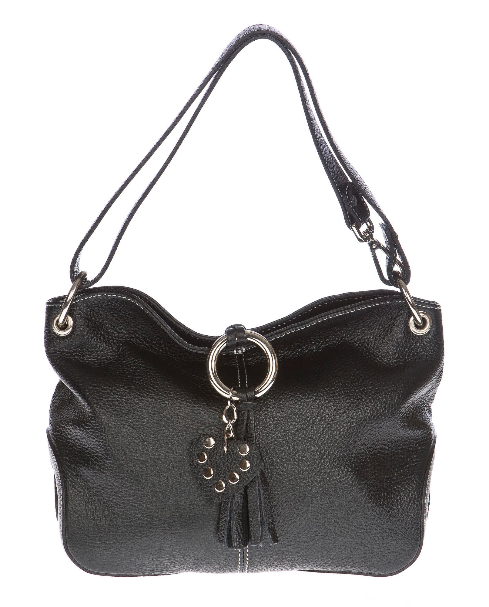 Borsa donna in vera pelle CHIAROSCURO mod. BETTA colore NERO Made in Italy