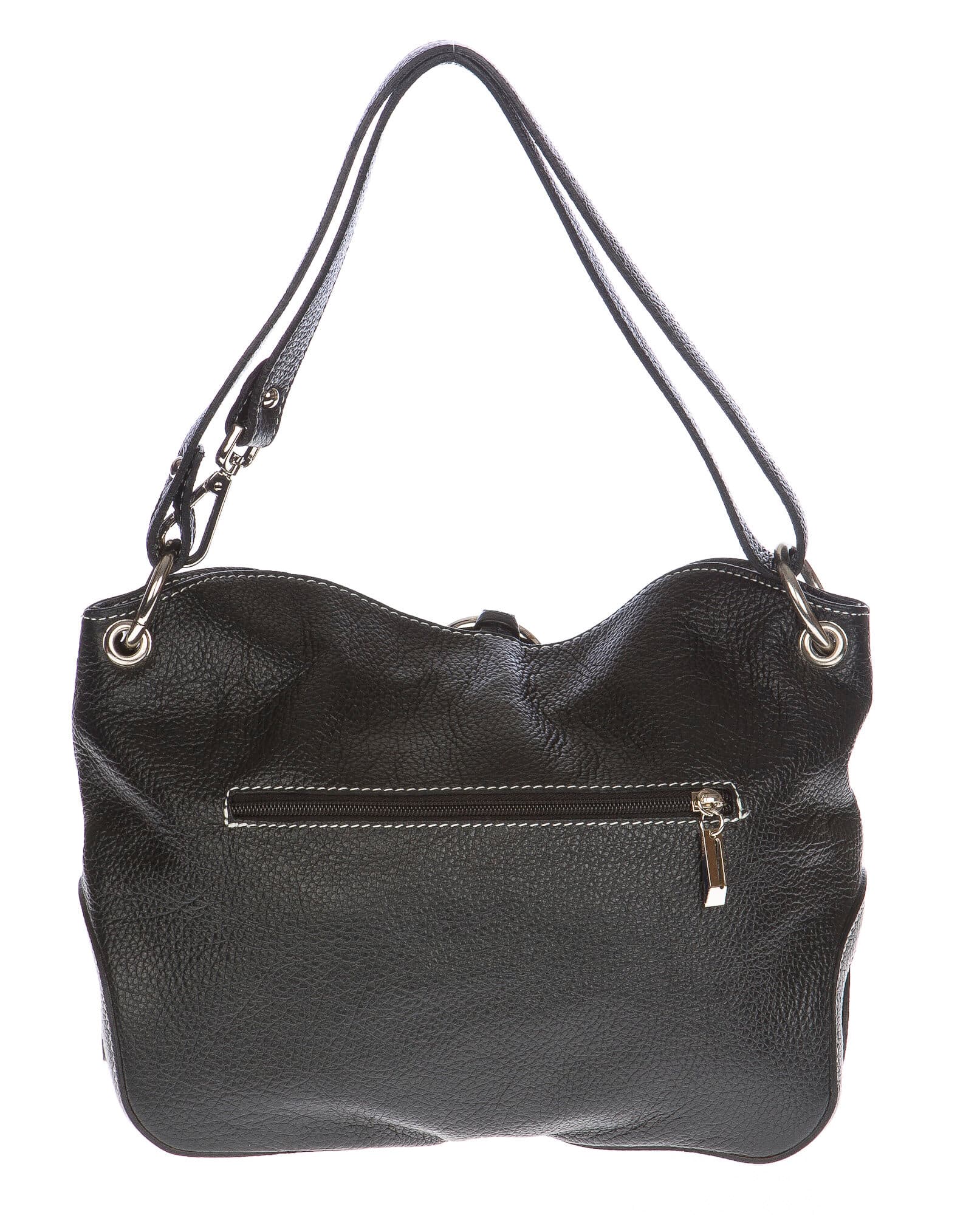 Borsa donna in vera pelle CHIAROSCURO mod. BETTA colore NERO Made in Italy