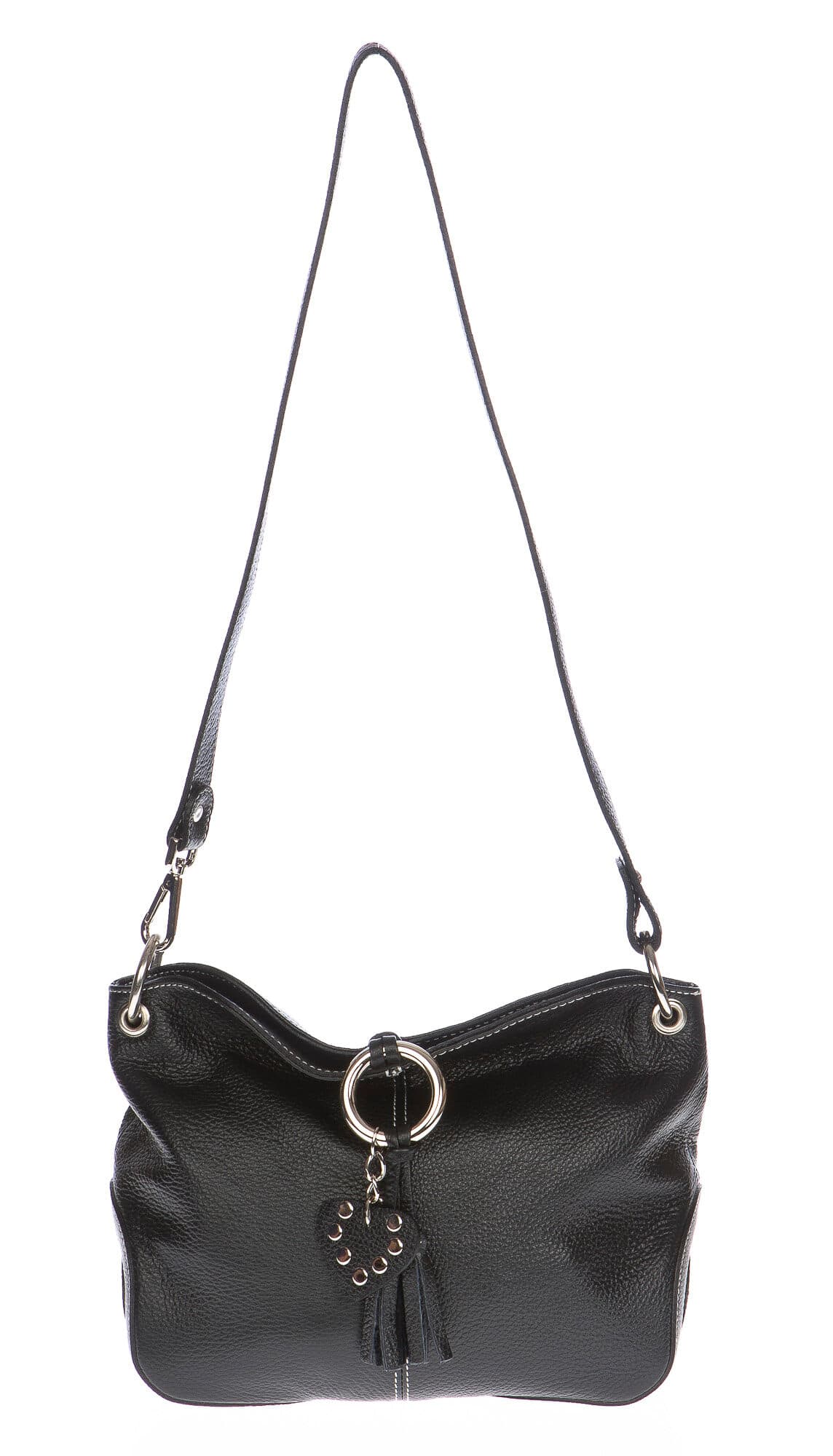 Borsa donna in vera pelle CHIAROSCURO mod. BETTA colore NERO Made in Italy