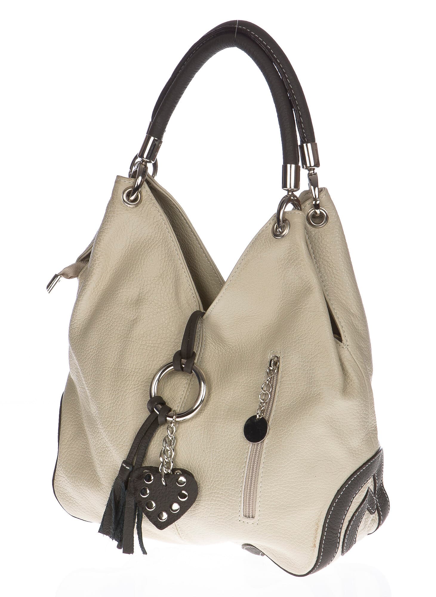 Borsa donna in vera pelle CHIAROSCURO mod. BONELLA small colore BEIGE Made in Italy