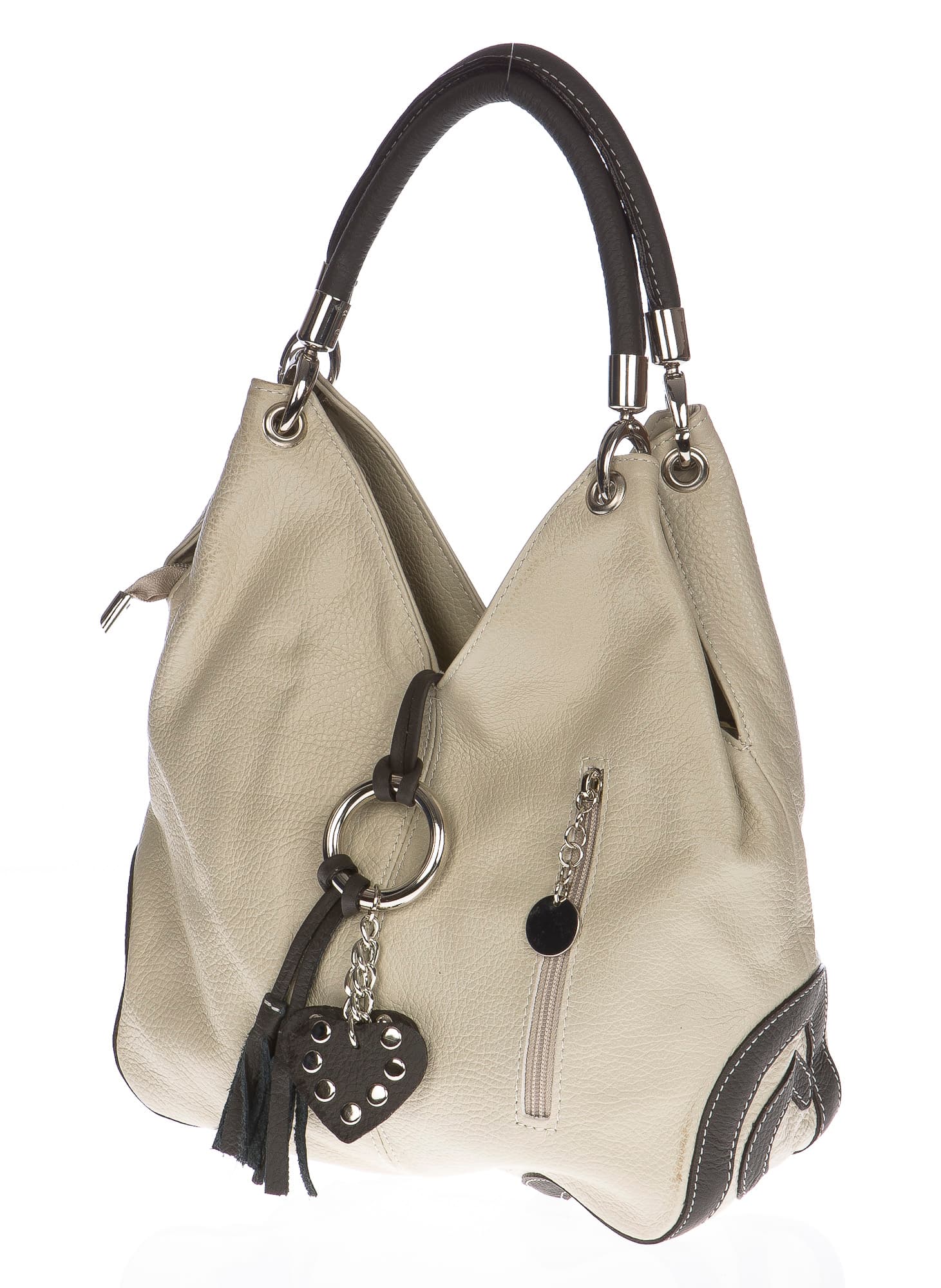 Borsa donna in vera pelle CHIAROSCURO mod. BONELLA small colore BEIGE Made in Italy