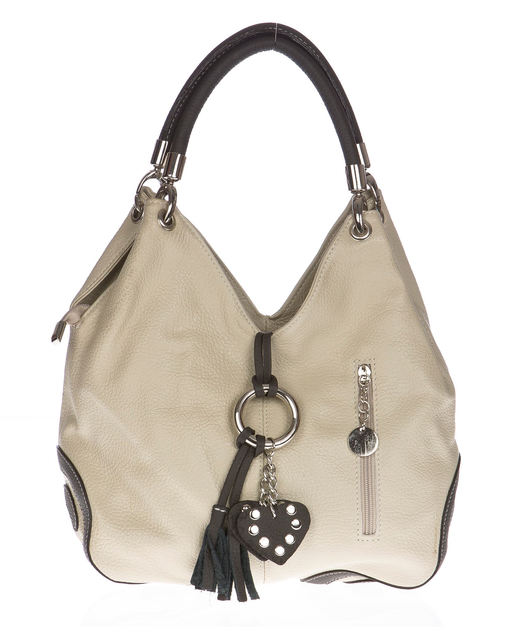Borsa donna in vera pelle CHIAROSCURO mod. BONELLA small colore BEIGE Made in Italy