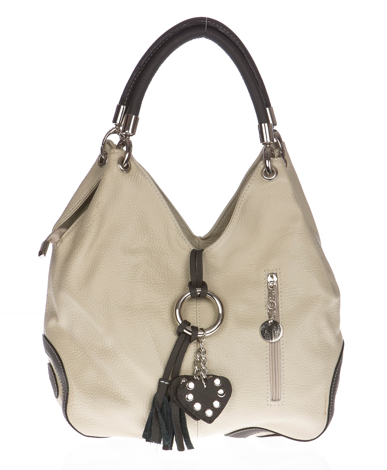 Borsa donna in vera pelle CHIAROSCURO mod. BONELLA small colore BEIGE Made in Italy