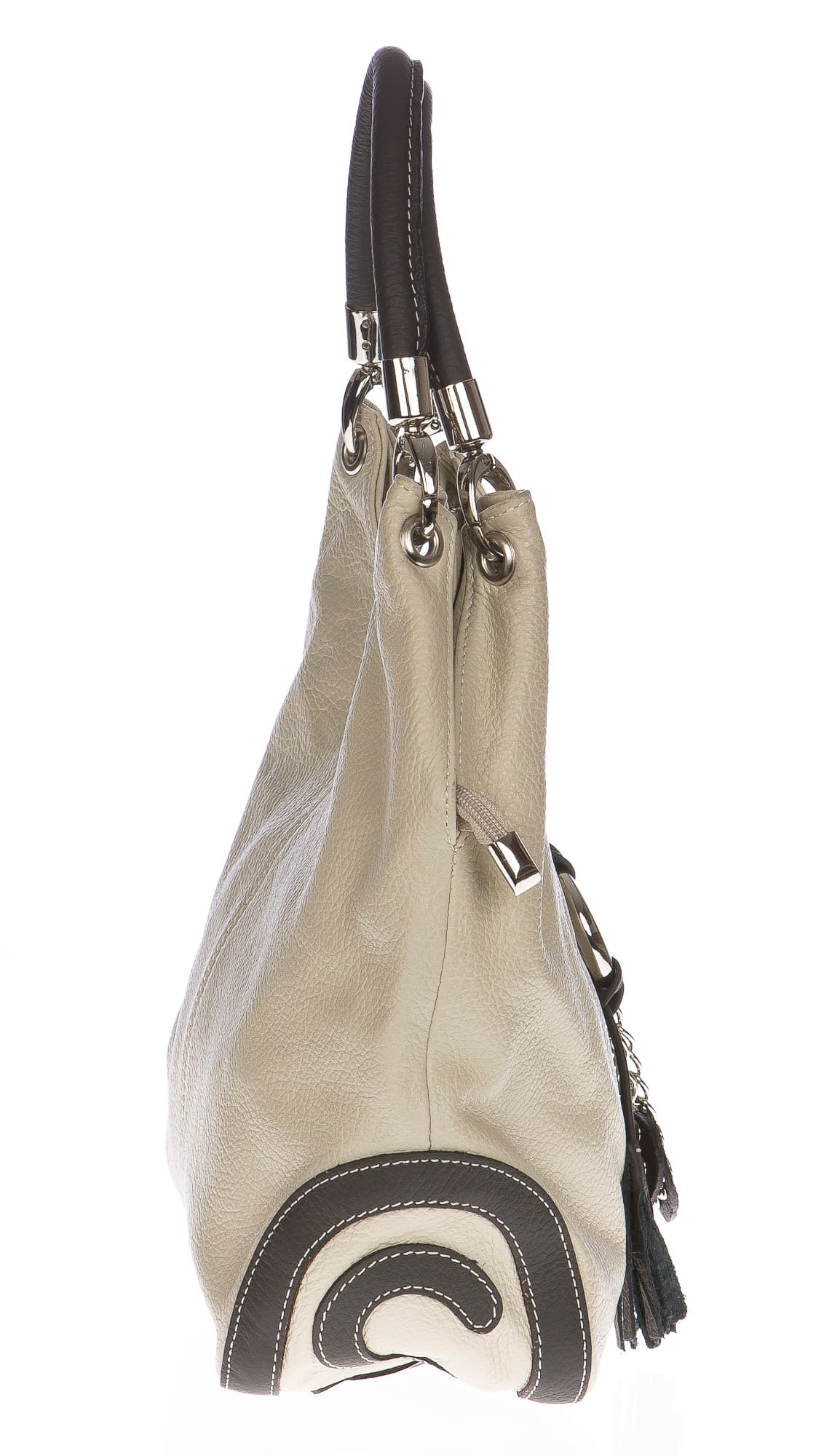 Borsa donna in vera pelle CHIAROSCURO mod. BONELLA small colore BEIGE Made in Italy