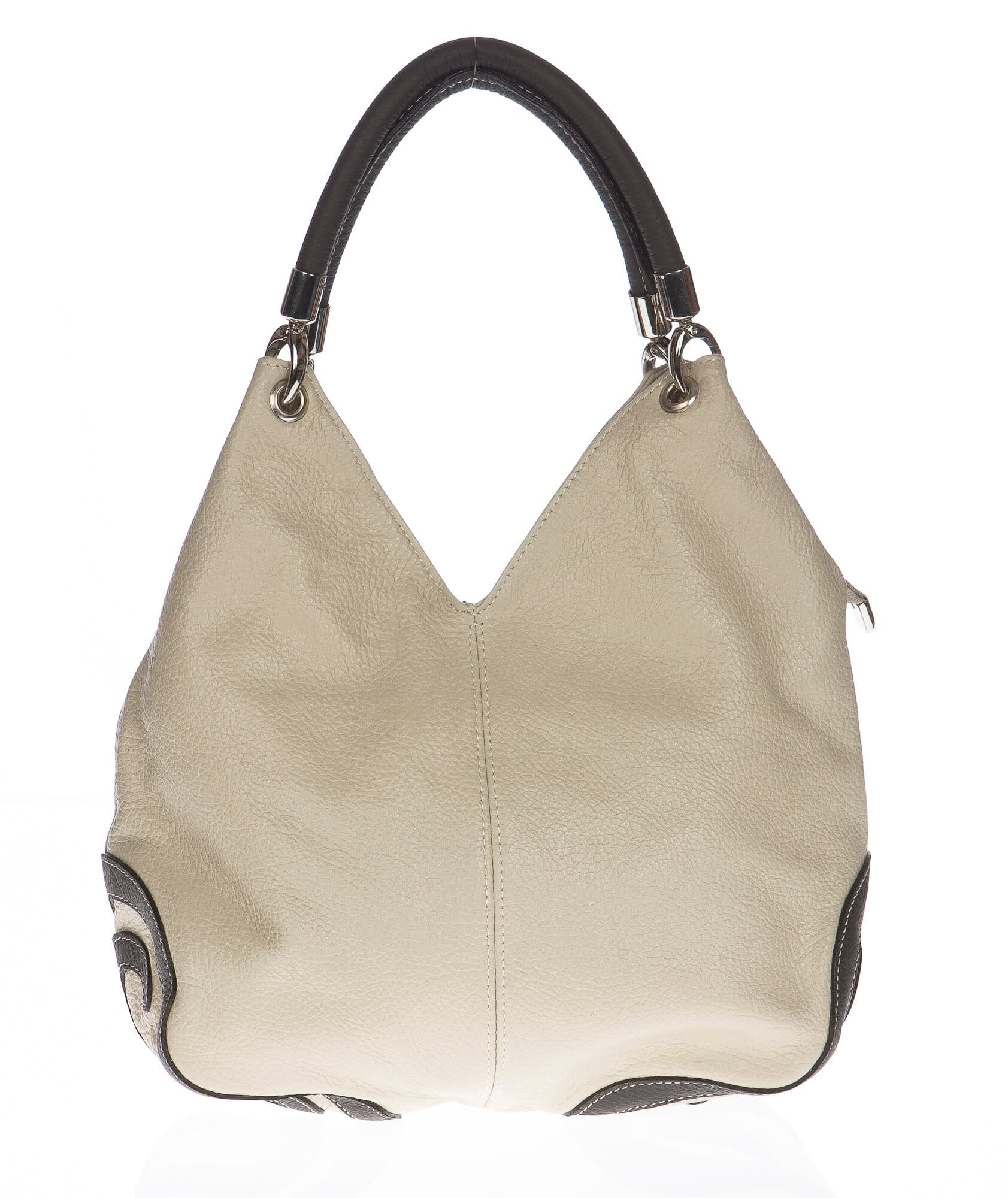 Borsa donna in vera pelle CHIAROSCURO mod. BONELLA small colore BEIGE Made in Italy